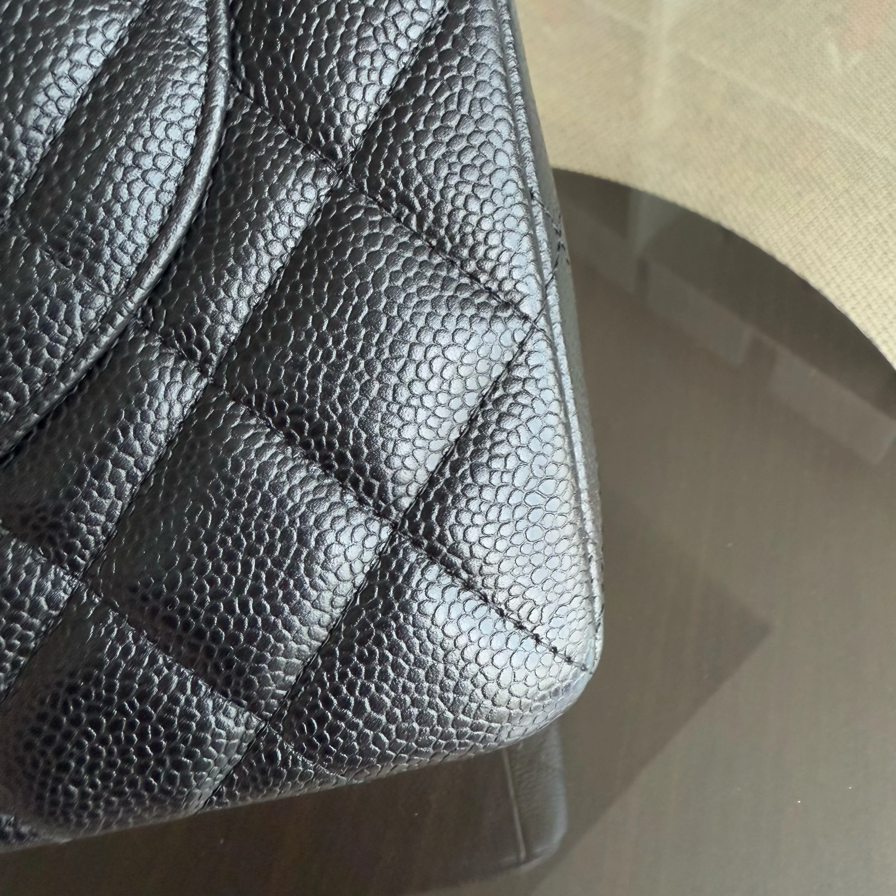 Chanel Classic Flap Maxi - 33CM Caviar Quilted Single Flap Black Gold Hardware Series 13