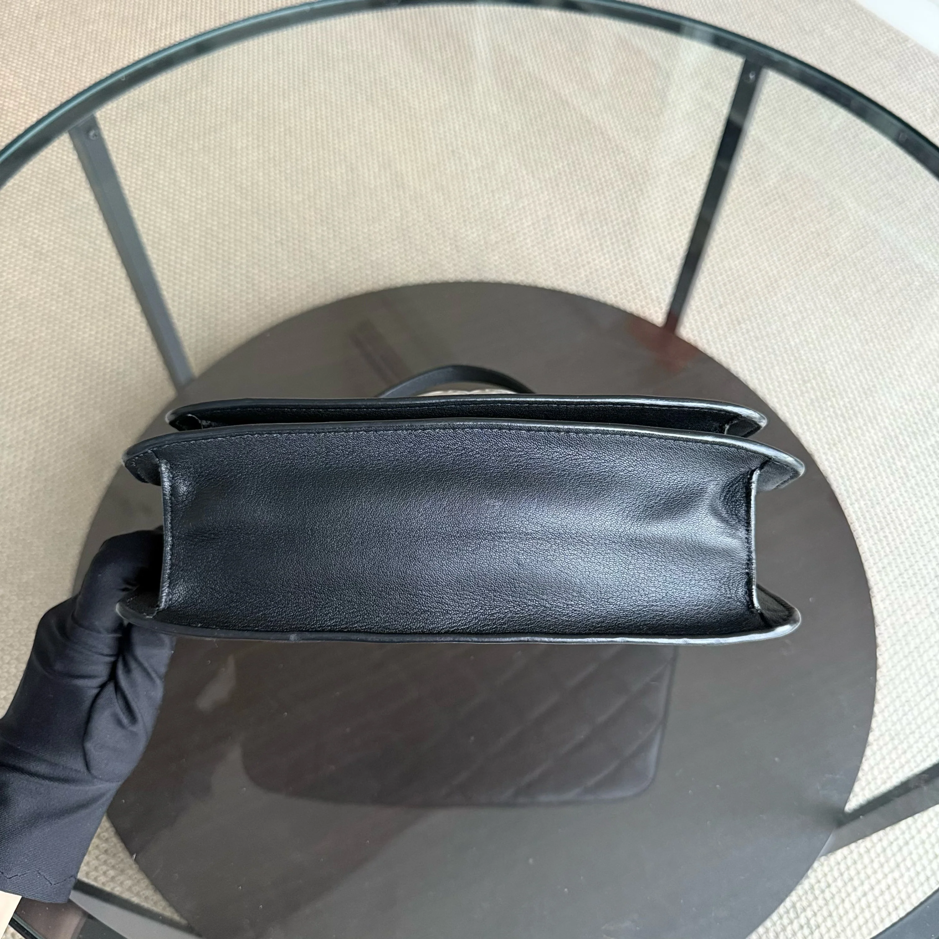 Chanel Medium CC Box Flap - Quilted Calfskin Black Silver Hardware Series 25