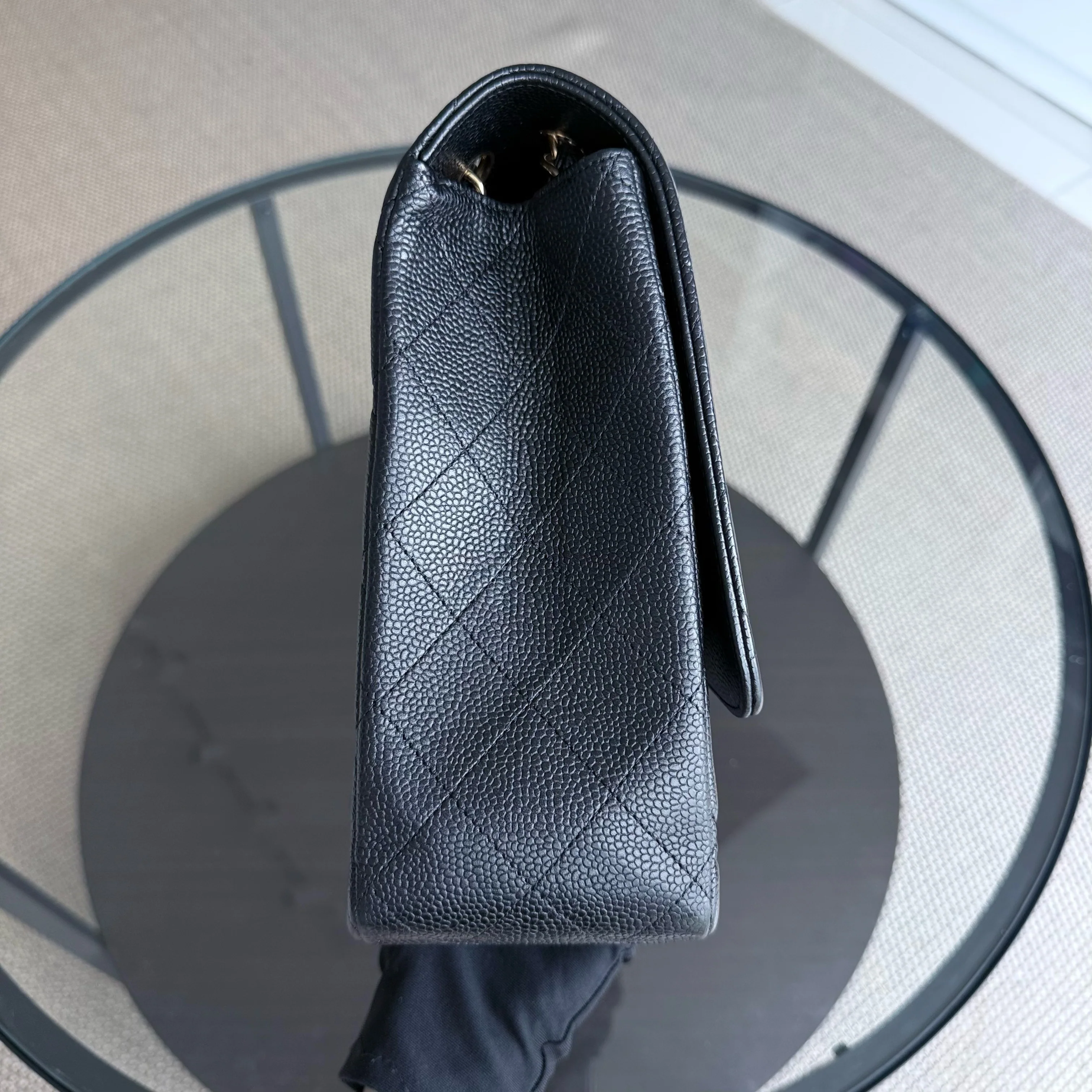 Chanel Classic Flap Maxi - Caviar 33CM Single Flap Black Gold Hardware Series 13