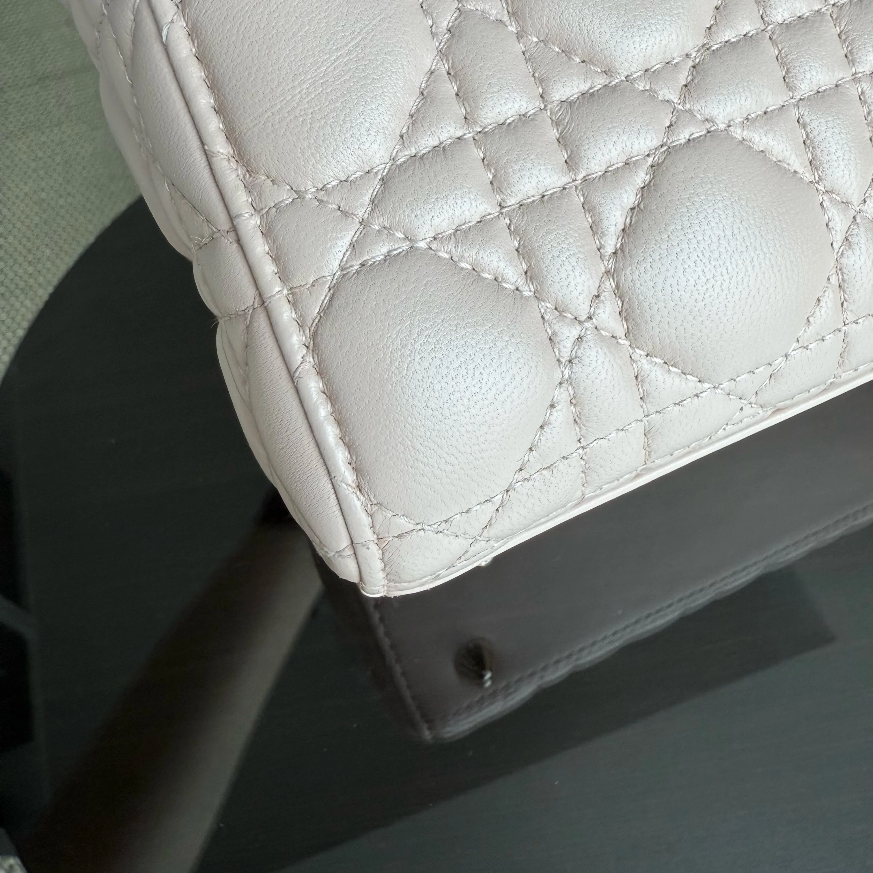 Dior Lady Small - Cannage Lambskin Light Pink Gold Hardware