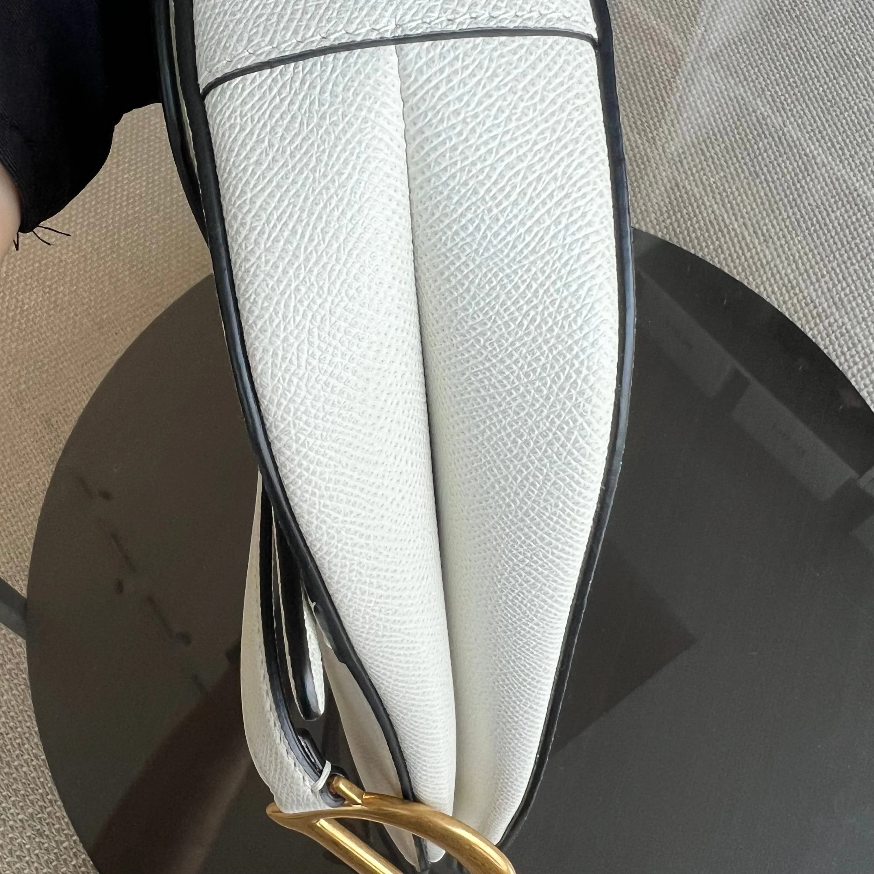 Dior Saddle Medium - Grained Calfskin White Gold Hardware