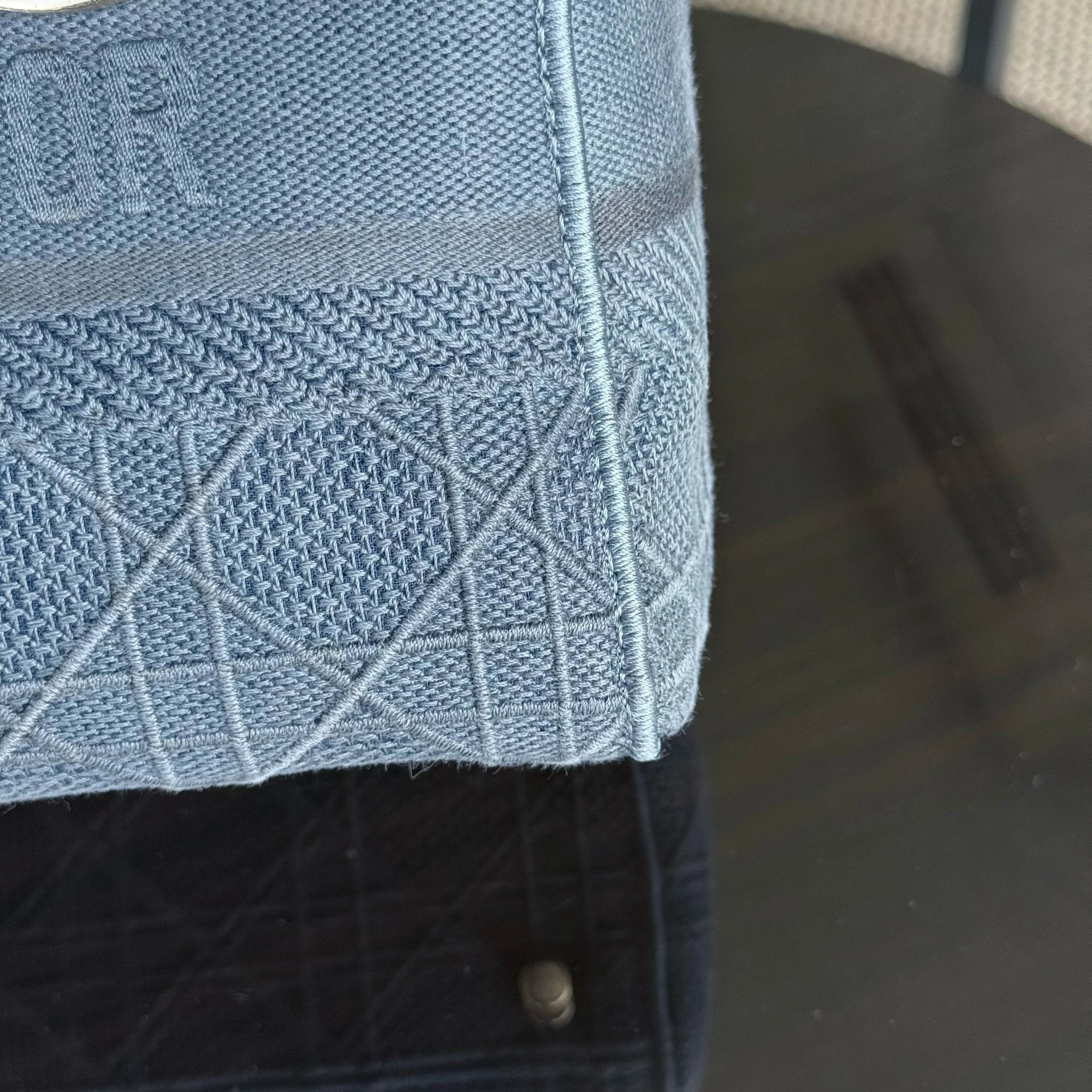 Dior Lady D-Lite - Cannage Embroidered Light Denim Blue Gold Hardware