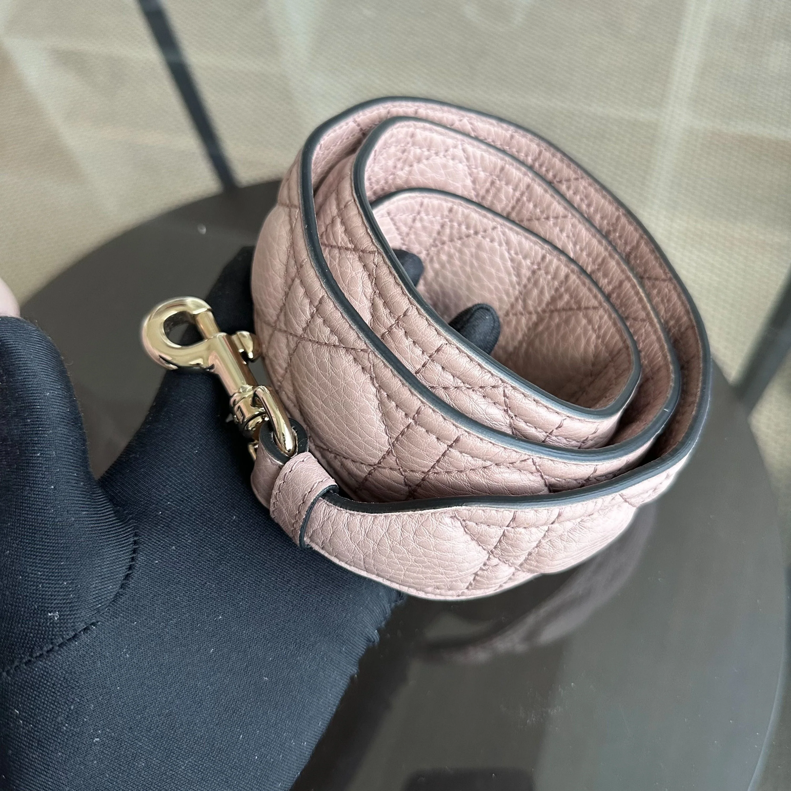 *Flap, Grained Calfskin* Dior Lady Large Grained Calfskin Nude Pink Blush LGHW - Best Luxury Designers