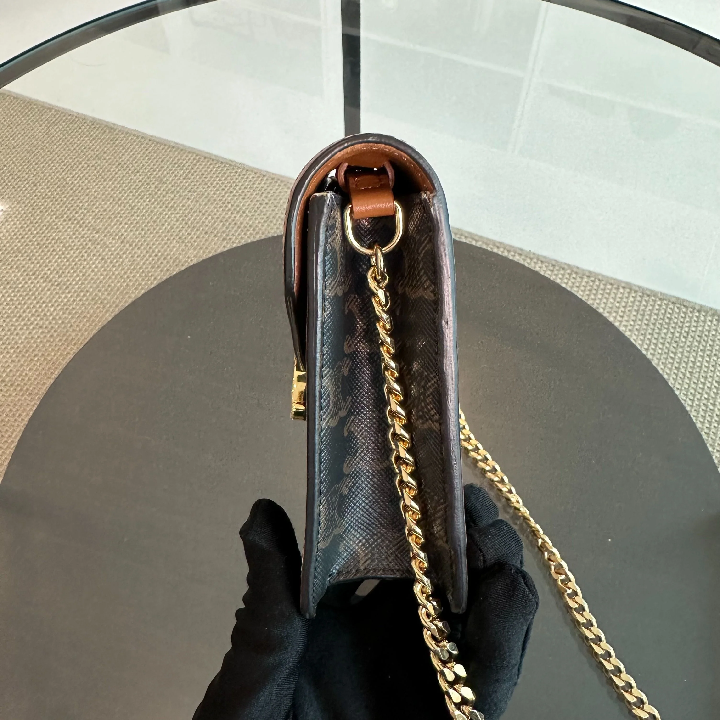 *Full Set* Celine Triomphe Envelope WOC Wallet On Chain Coated Canvas - Best Luxury Designers