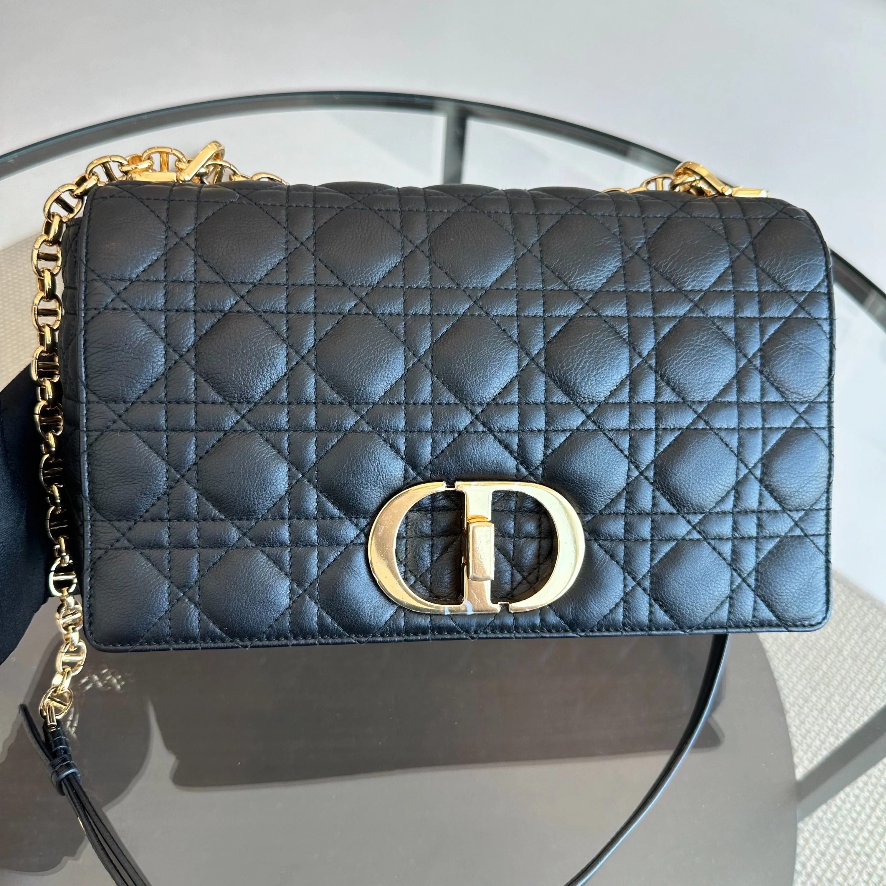 *Full Set, Receipt, 2022* Dior Caro Large Cannage Calfskin Black GHW - Best Luxury Designers