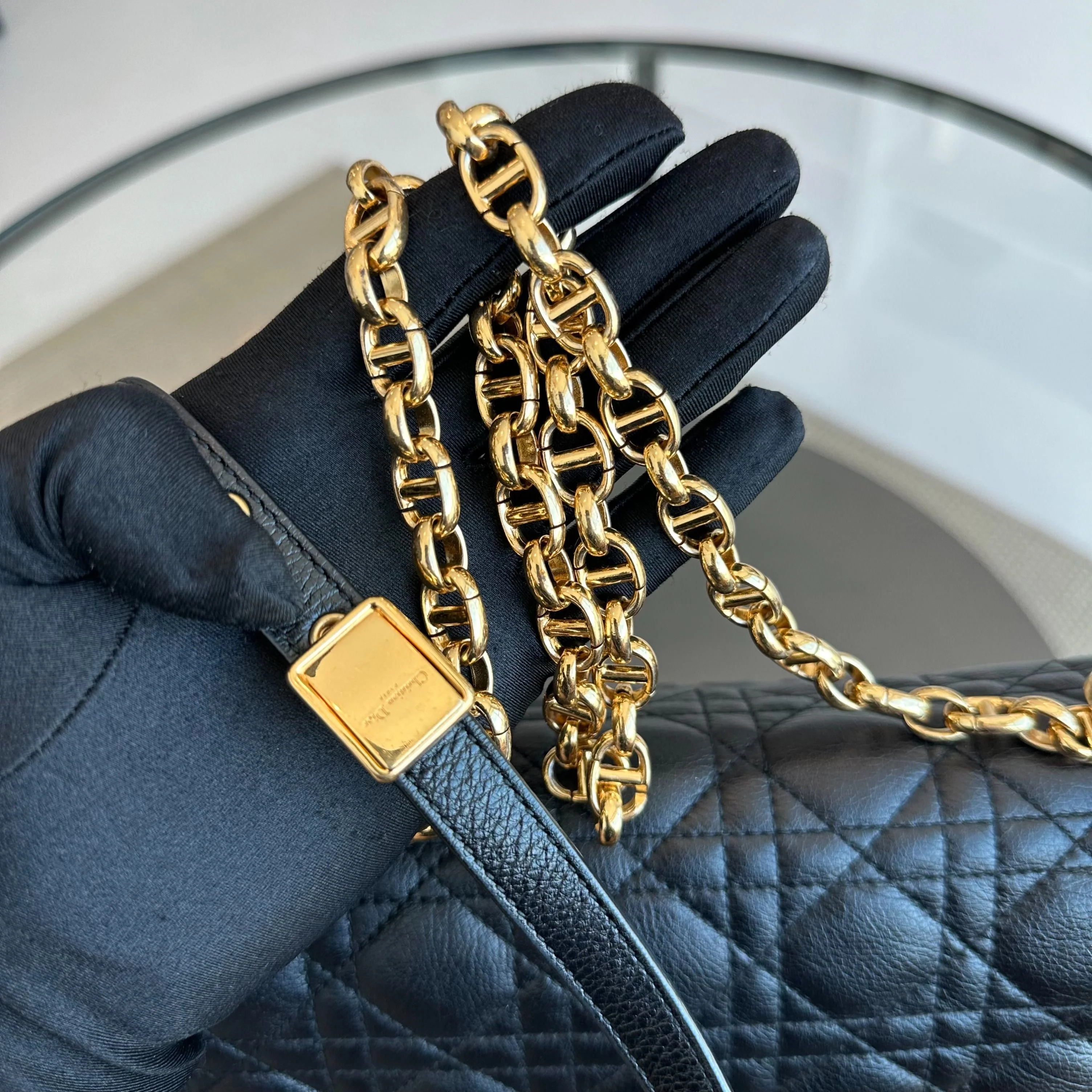 *Full Set, Receipt, 2022* Dior Caro Large Cannage Calfskin Black GHW - Best Luxury Designers