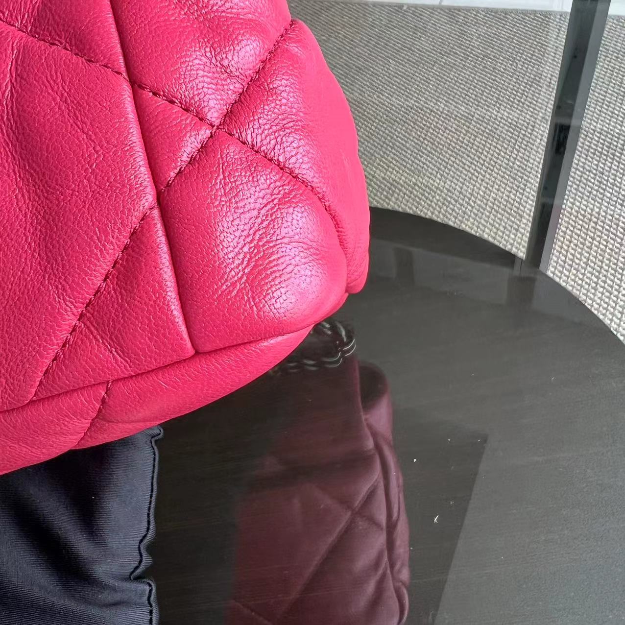 *Full Set, Receipt* Chanel 19bag C19 Goatskin Quilted Small Hot Pink Two-tone Hardware Series 29 - Best Luxury Designers