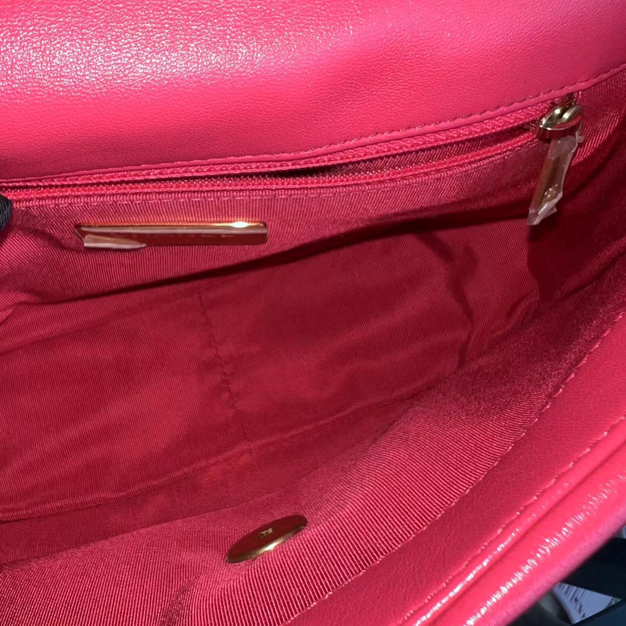 *Full Set, Receipt* Chanel 19bag C19 Goatskin Quilted Small Hot Pink Two-tone Hardware Series 29 - Best Luxury Designers