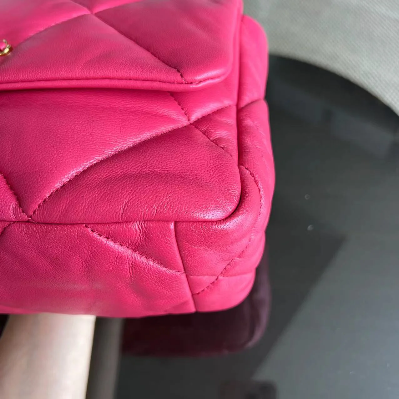 *Full Set, Receipt* Chanel 19bag C19 Goatskin Quilted Small Hot Pink Two-tone Hardware Series 29 - Best Luxury Designers