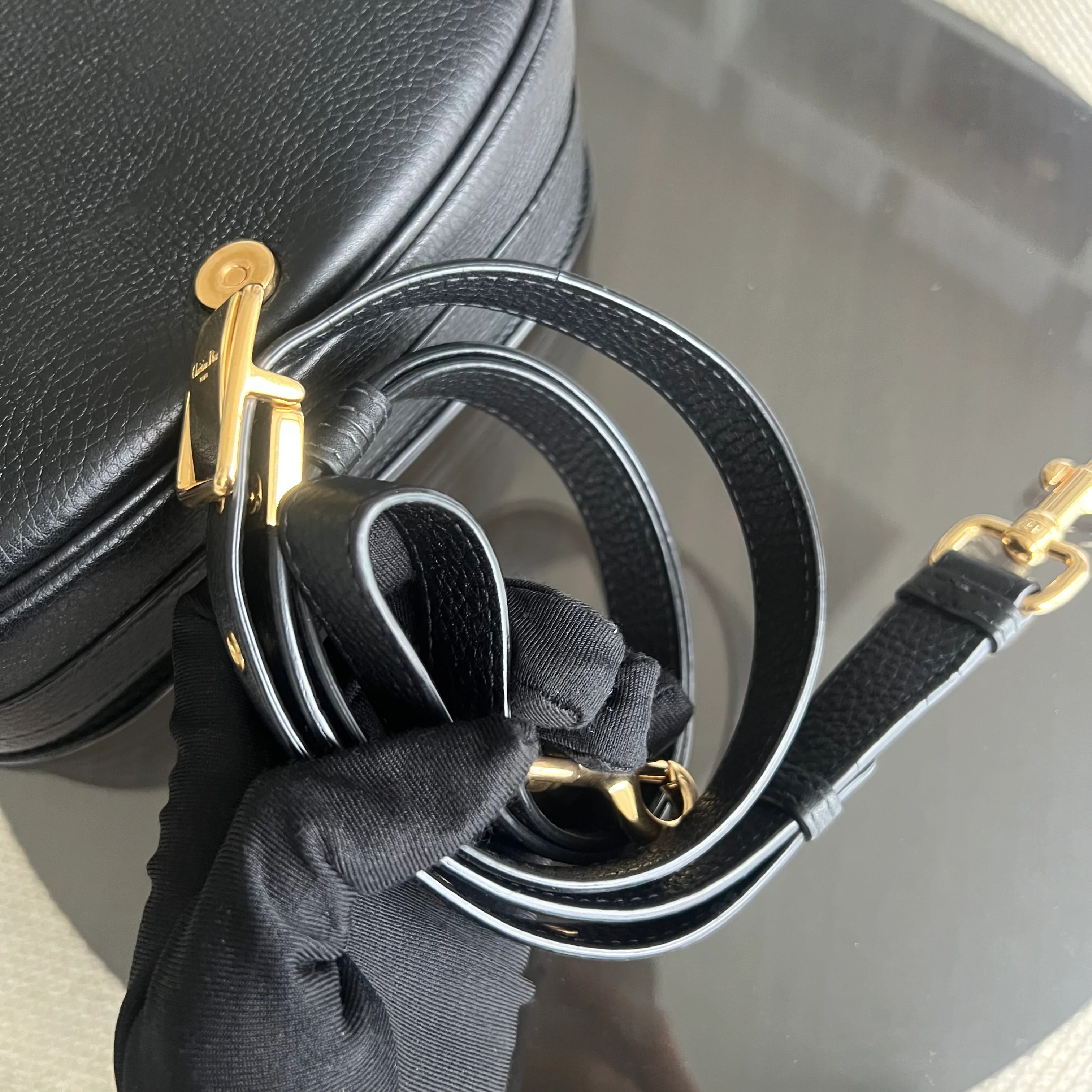 *Full Set, Receipt* Dior Bobby Medium Grained Calfskin Black Golden Hardware - Best Luxury Designers