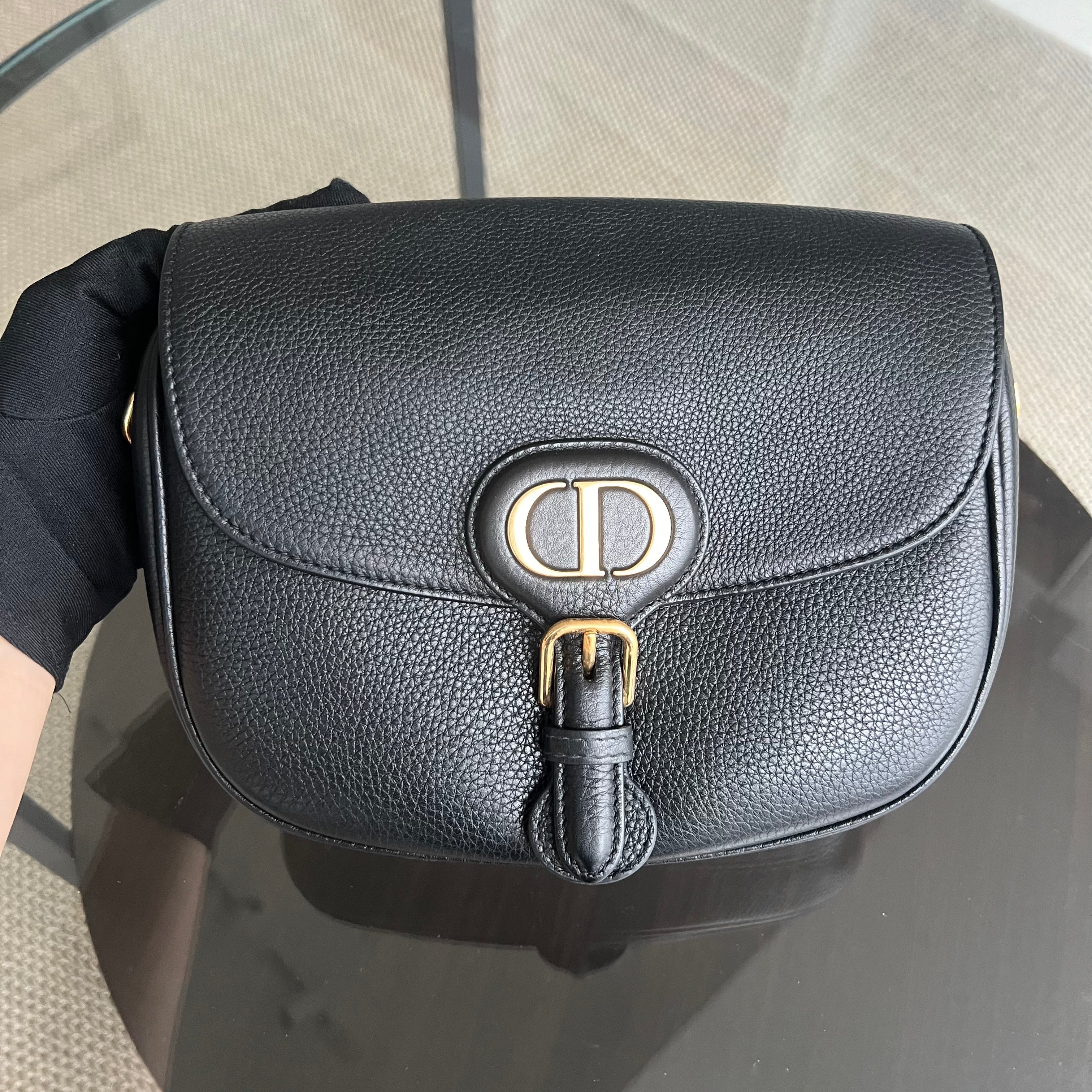 *Full Set, Receipt* Dior Bobby Medium Grained Calfskin Black Golden Hardware - Best Luxury Designers