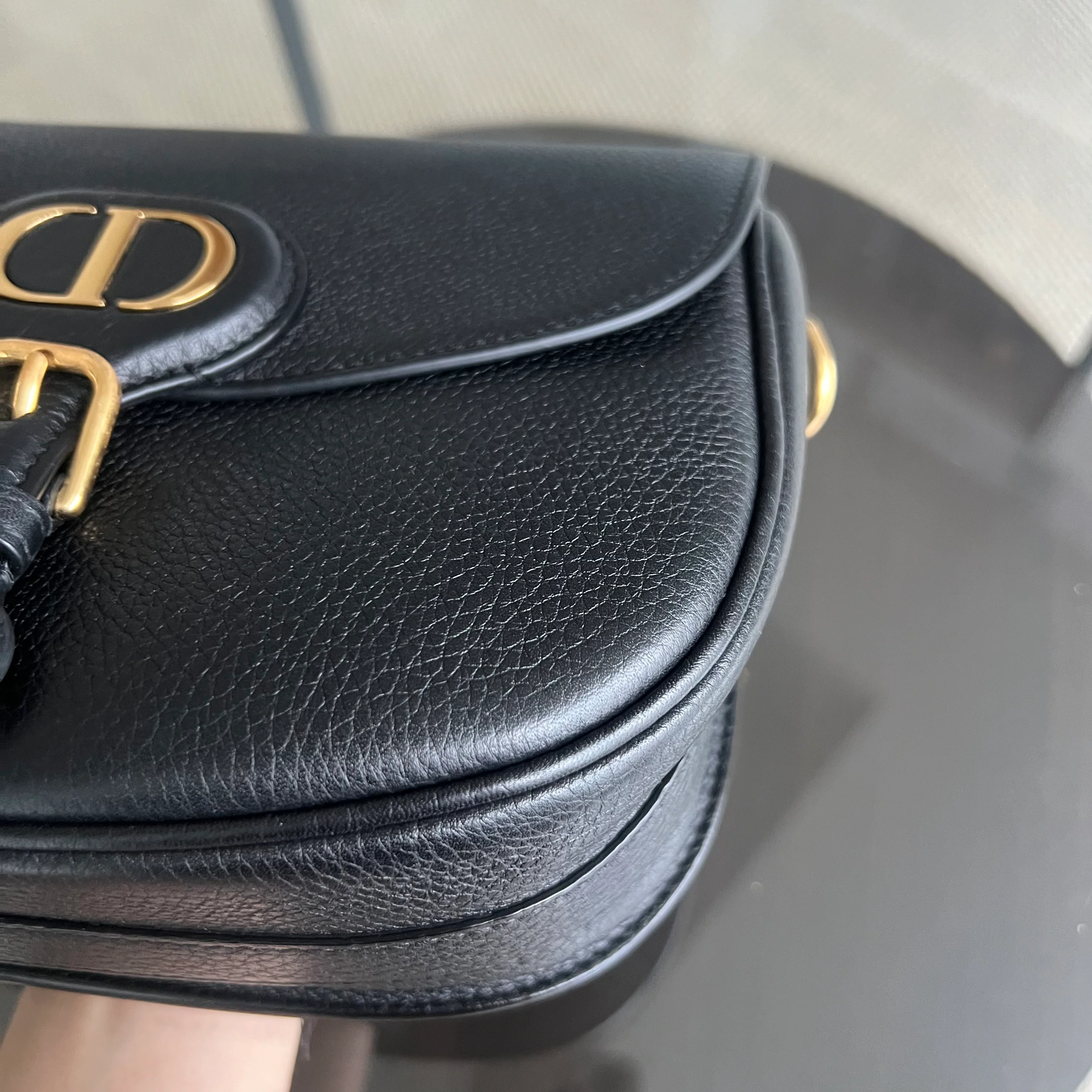 *Full Set, Receipt* Dior Bobby Medium Grained Calfskin Black Golden Hardware - Best Luxury Designers