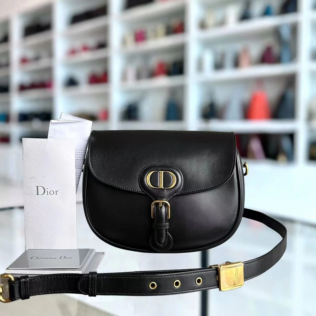 *Full Set, Receipt* Dior Bobby Medium Smooth Calfskin Black GHW - Best Luxury Designers