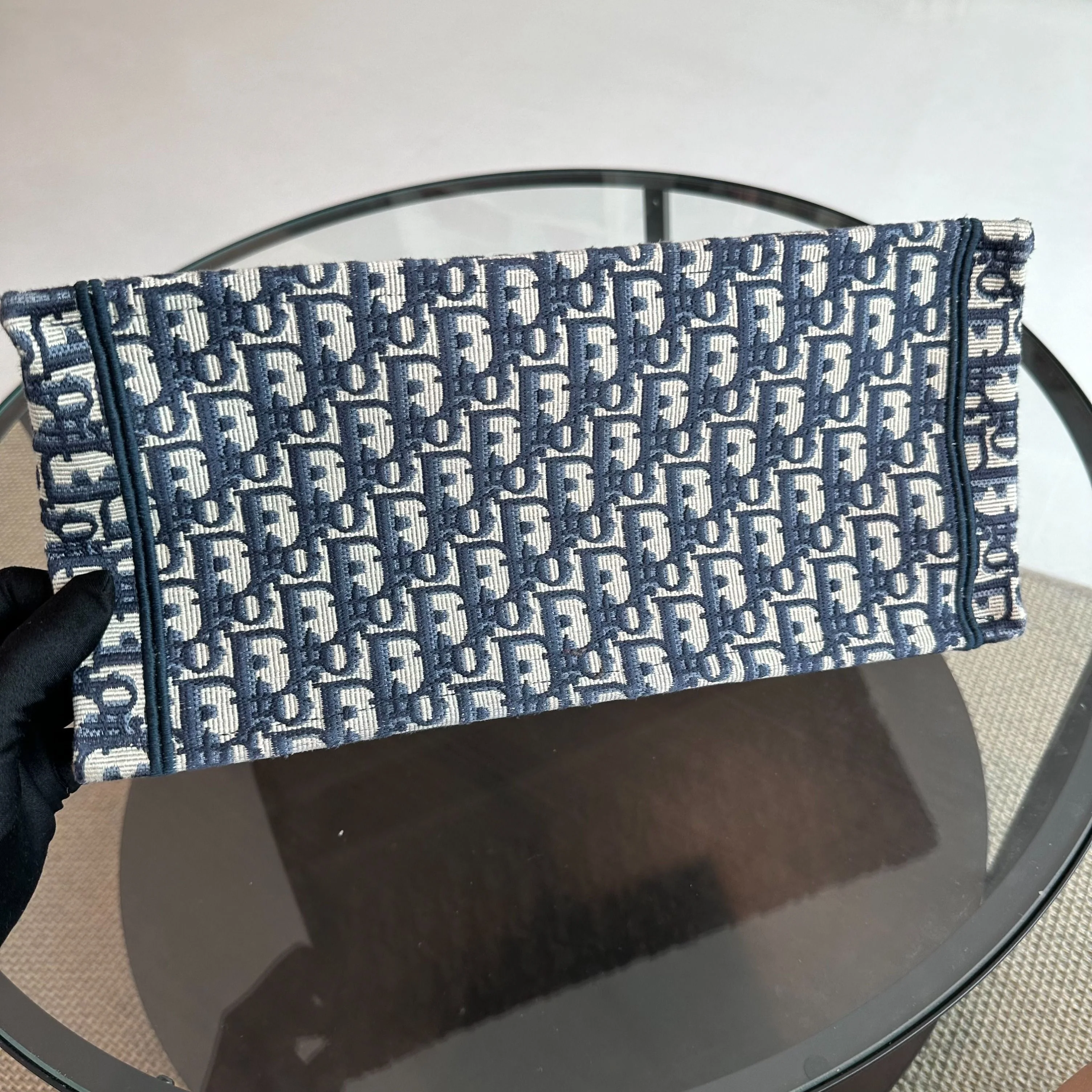 *Full Set, Receipt* Dior Book Tote Medium Oblique Canvas Blue - Best Luxury Designers