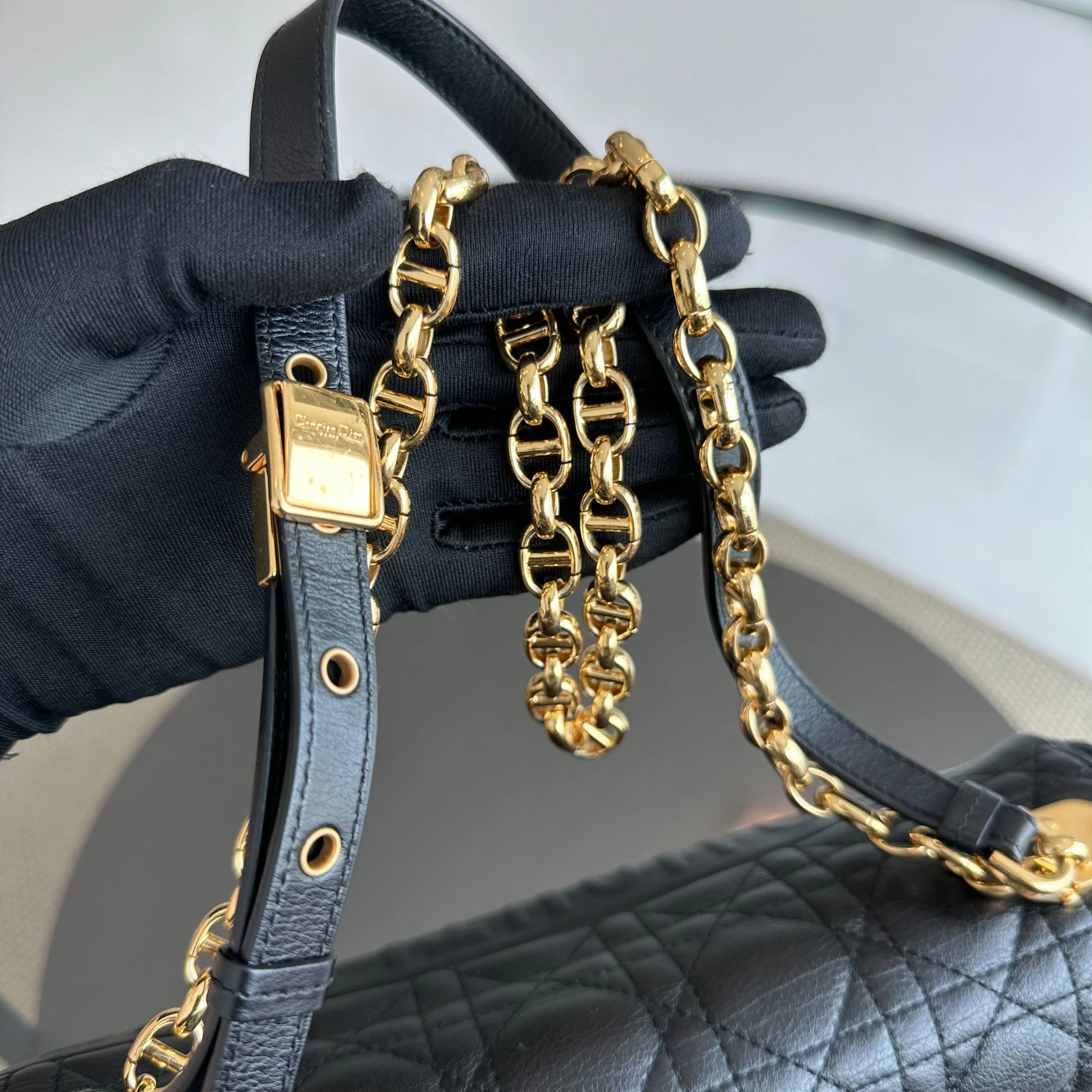 *Full Set, Receipt* Dior Caro Large Cannage Calfskin Black GHW - Best Luxury Designers