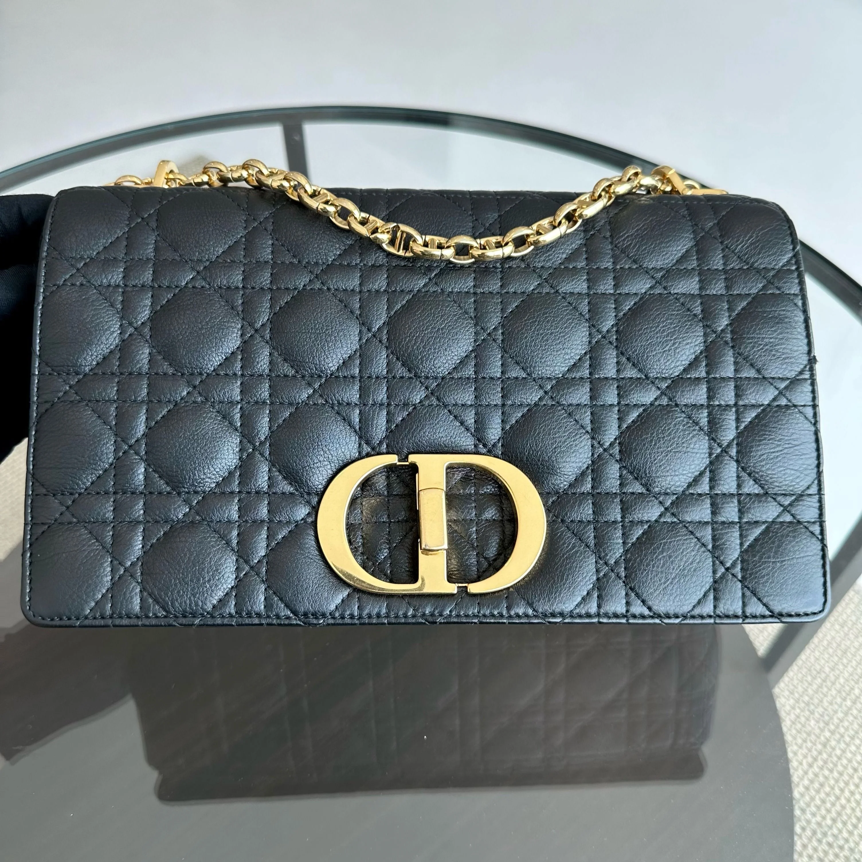 *Full Set, Receipt* Dior Caro Large Cannage Calfskin Black GHW - Best Luxury Designers