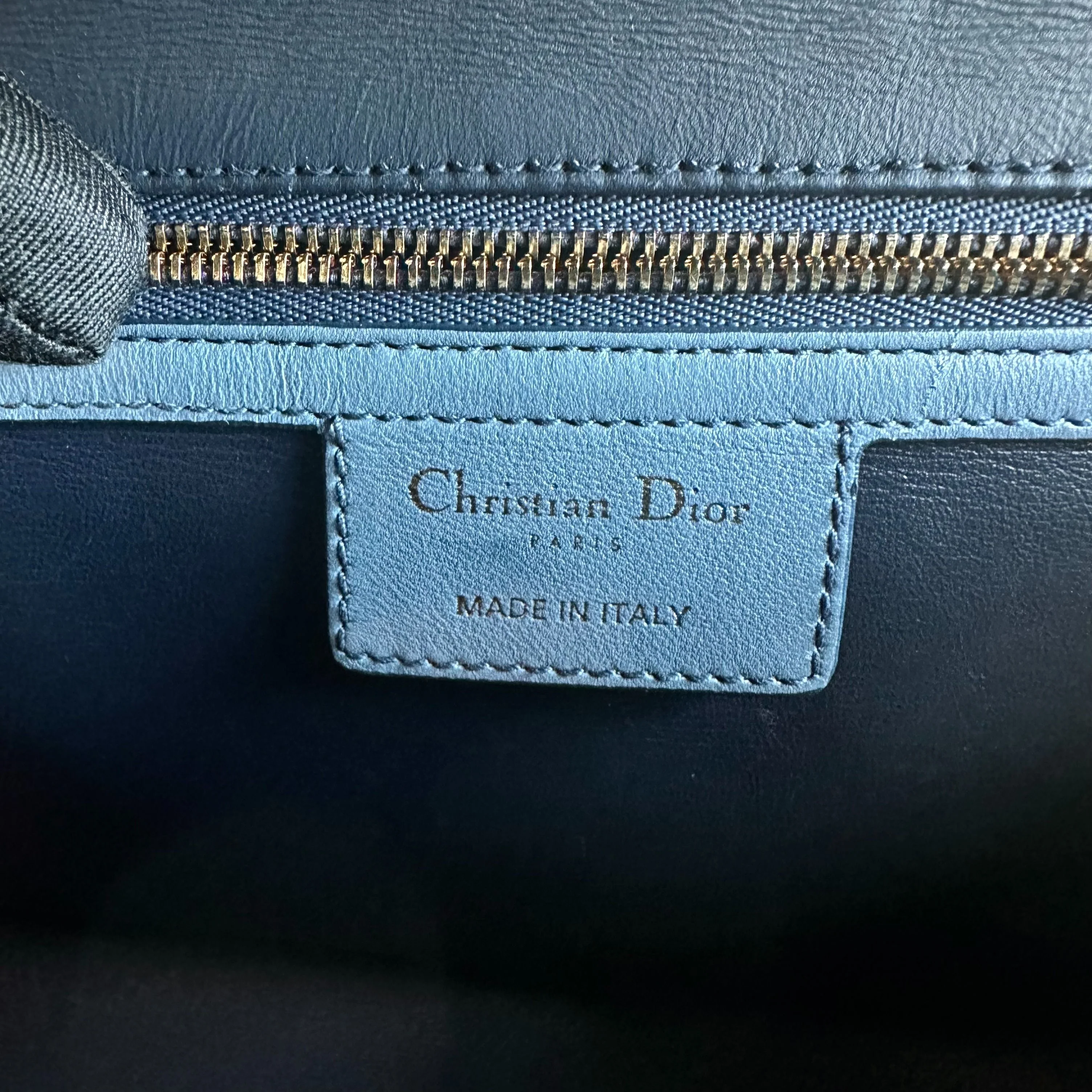 *Full Set Receipt* Dior Caro Large Flap Calfskin Gradient Blue GHW - Best Luxury Designers