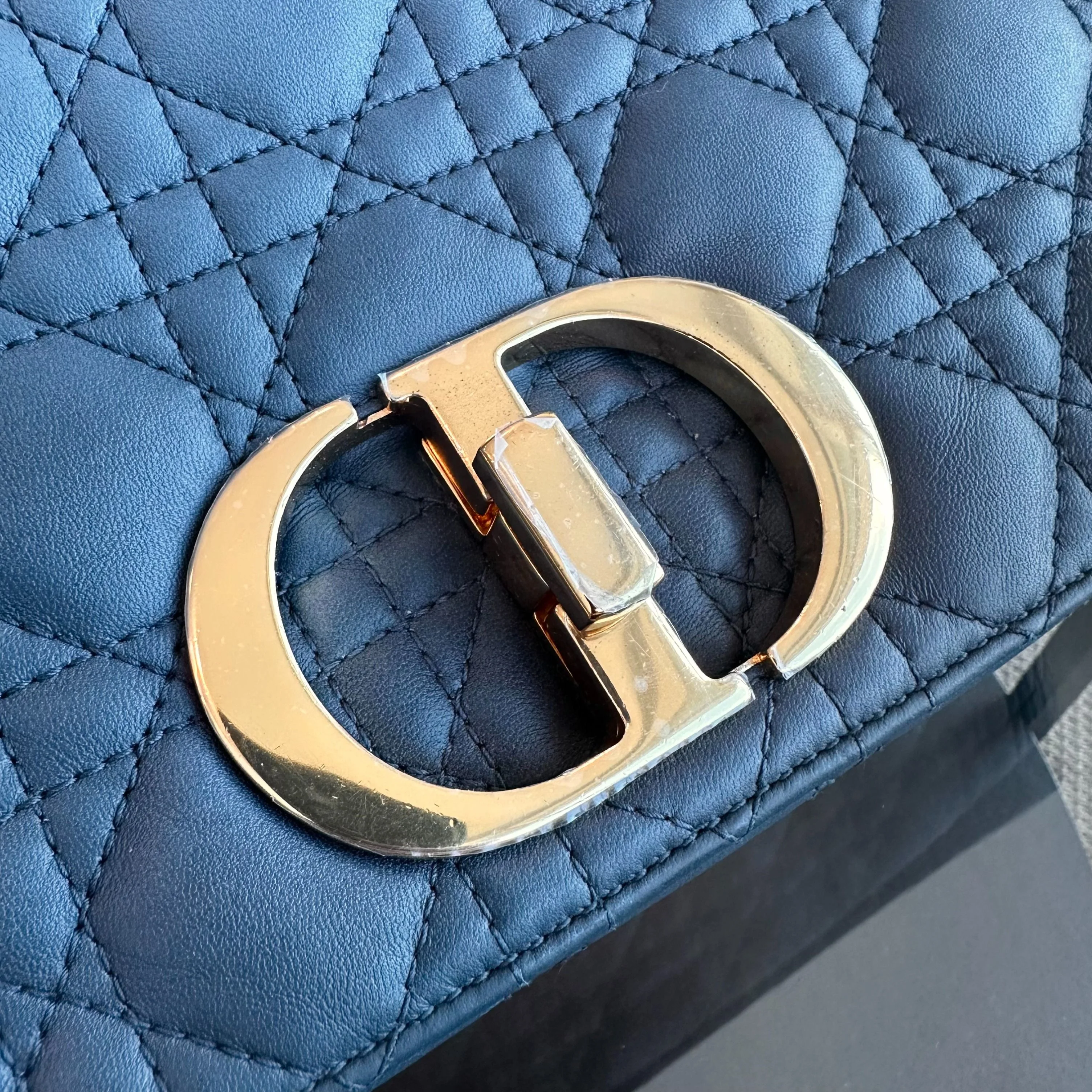 *Full Set Receipt* Dior Caro Large Flap Calfskin Gradient Blue GHW - Best Luxury Designers