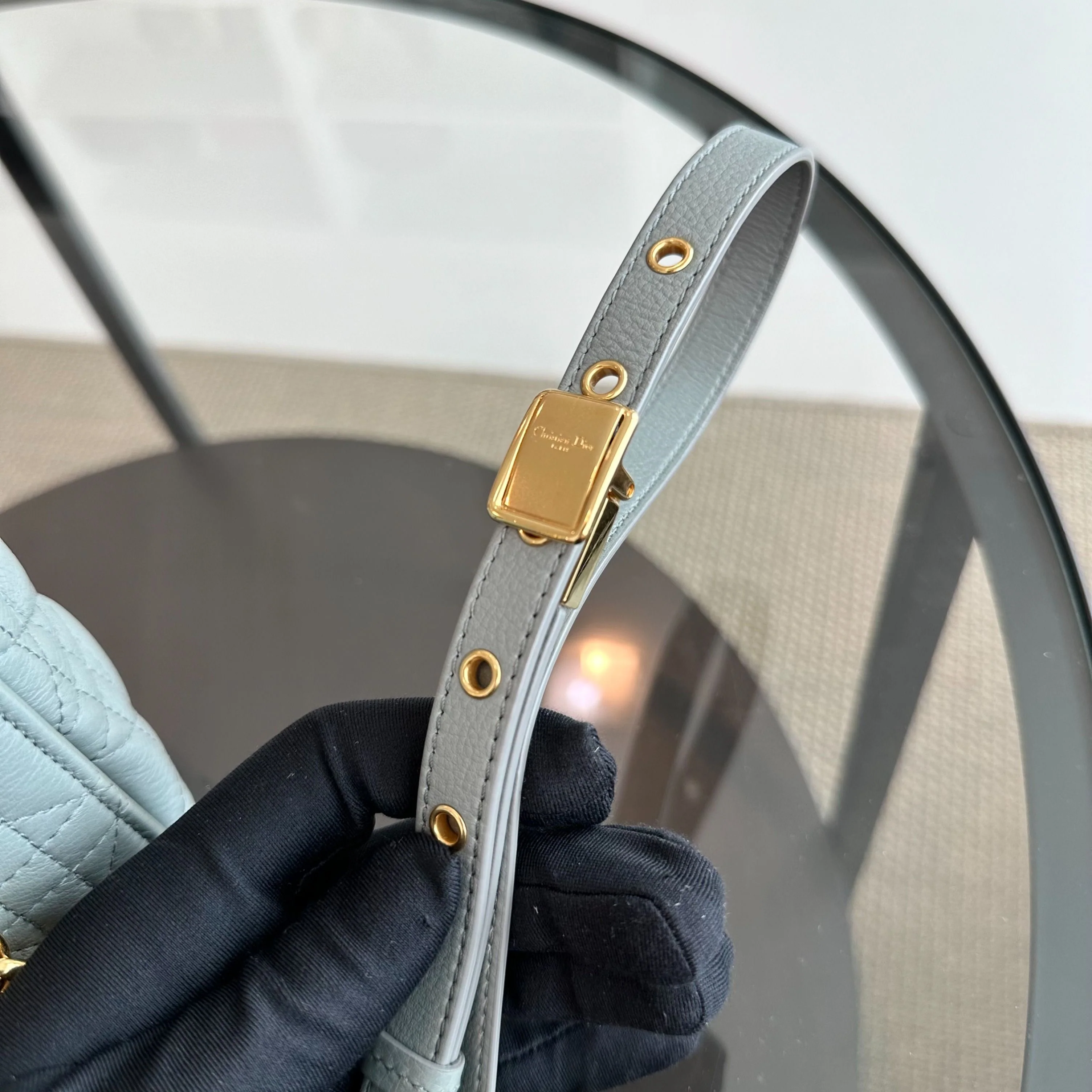 *Full Set, Receipt* Dior Caro Medium Grained Calfskin Cannage Flap Grey GHW - Best Luxury Designers