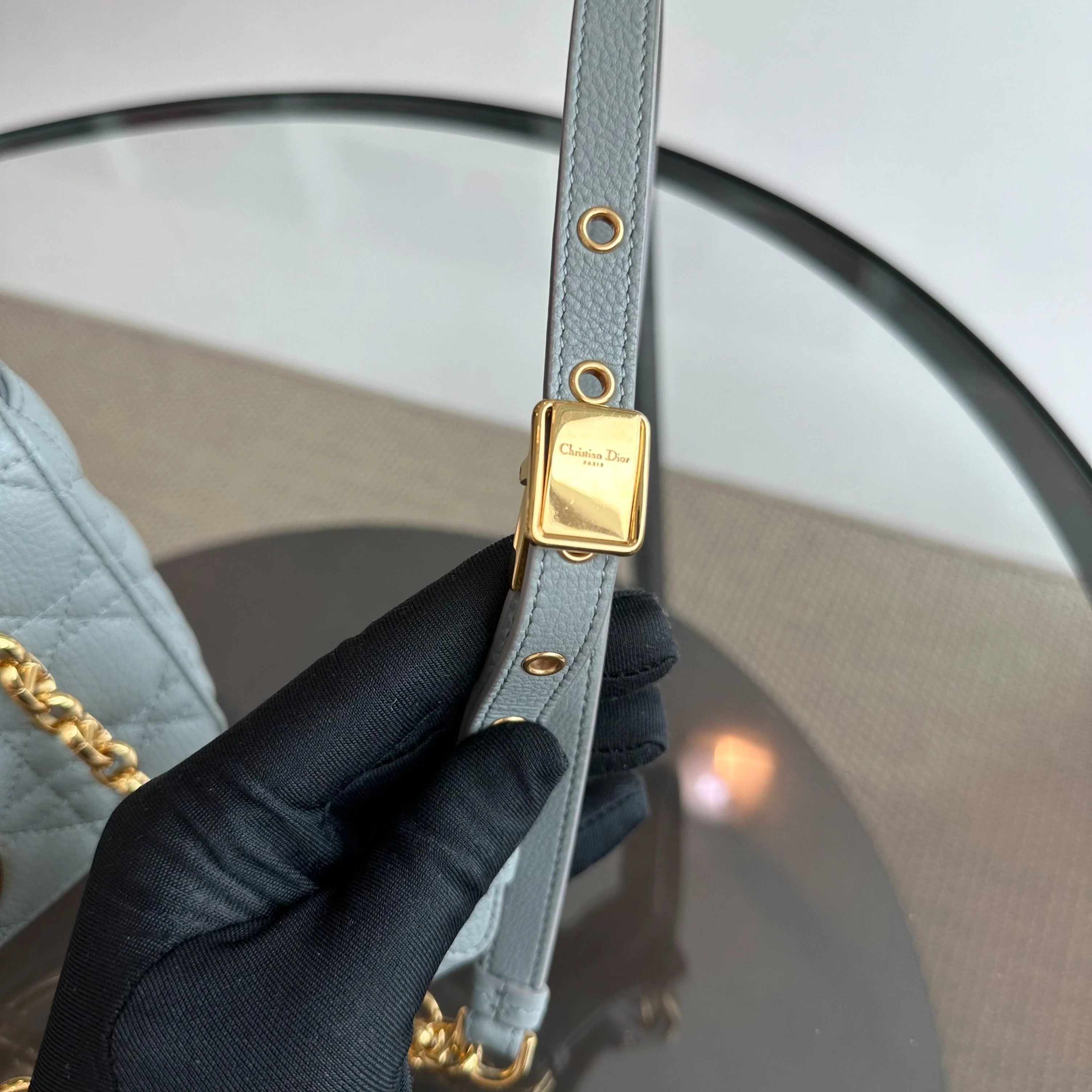 *Full Set, Receipt* Dior Caro Small Cannage Flap Bag Grey GHW - Best Luxury Designers