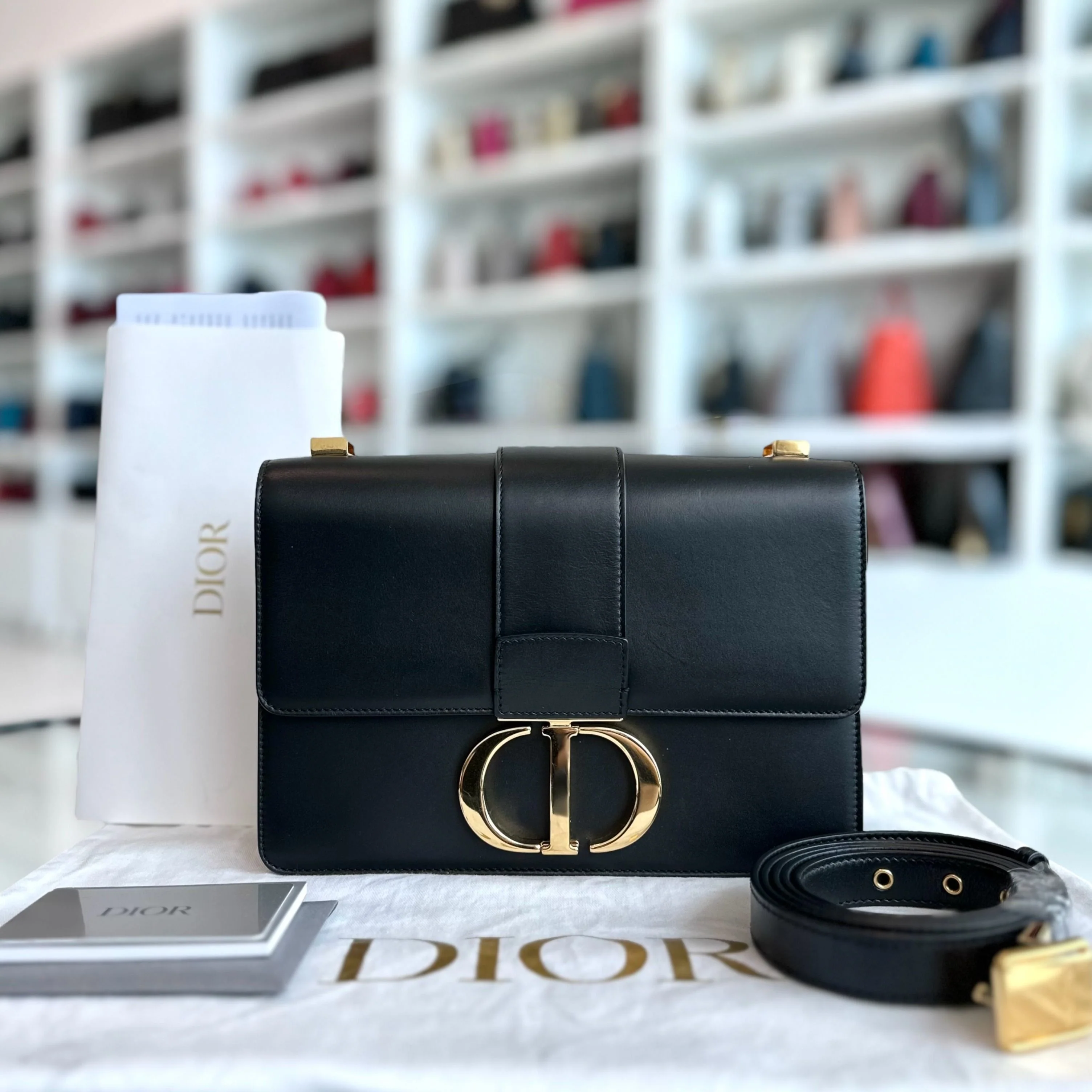 *Full Set, Receipt* Dior Montaigne 30 Calfskin Black GHW - Best Luxury Designers
