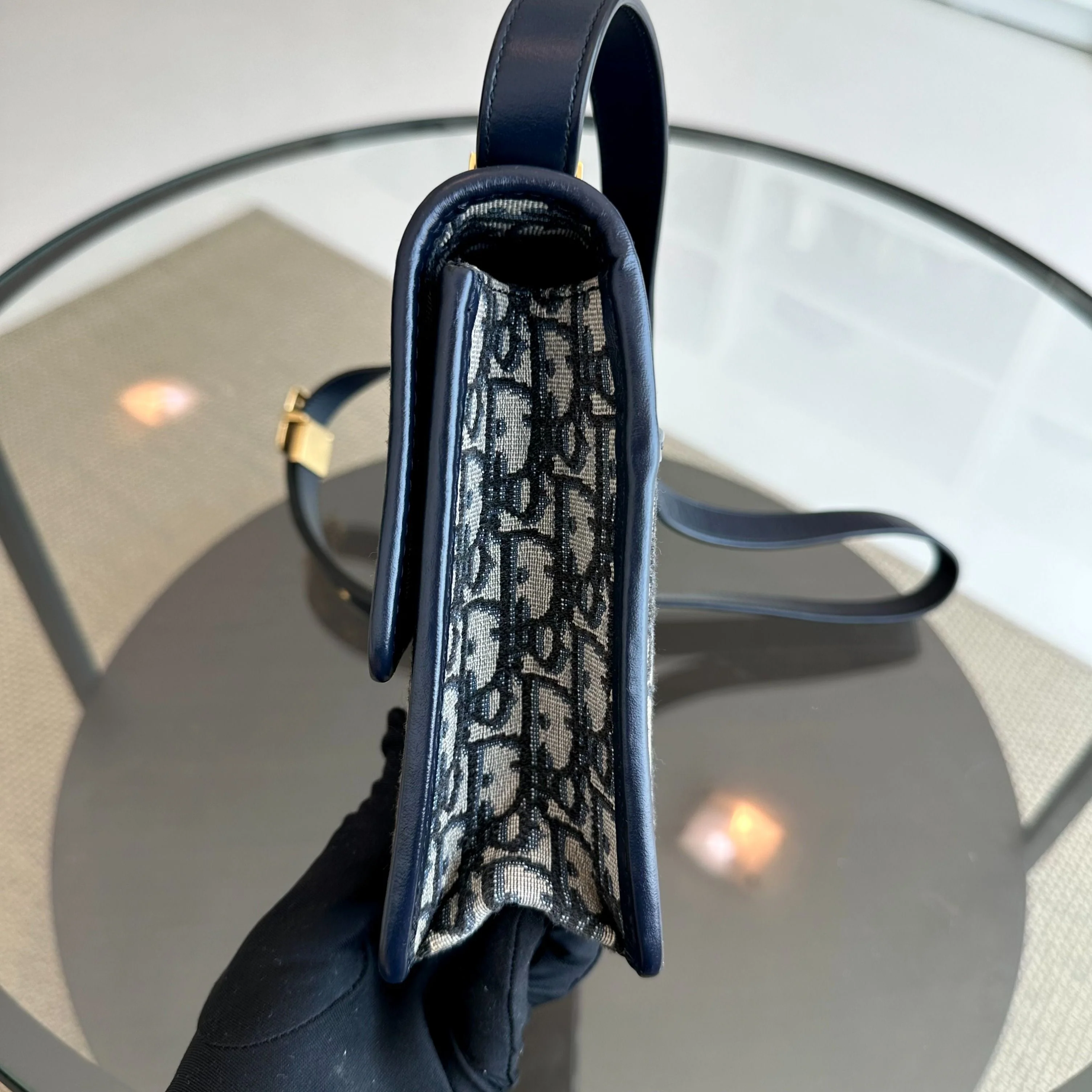 *Full Set, Receipt* Dior Montaigne 30 Oblique Canvas Blue Shoulder Bag GHW - Best Luxury Designers