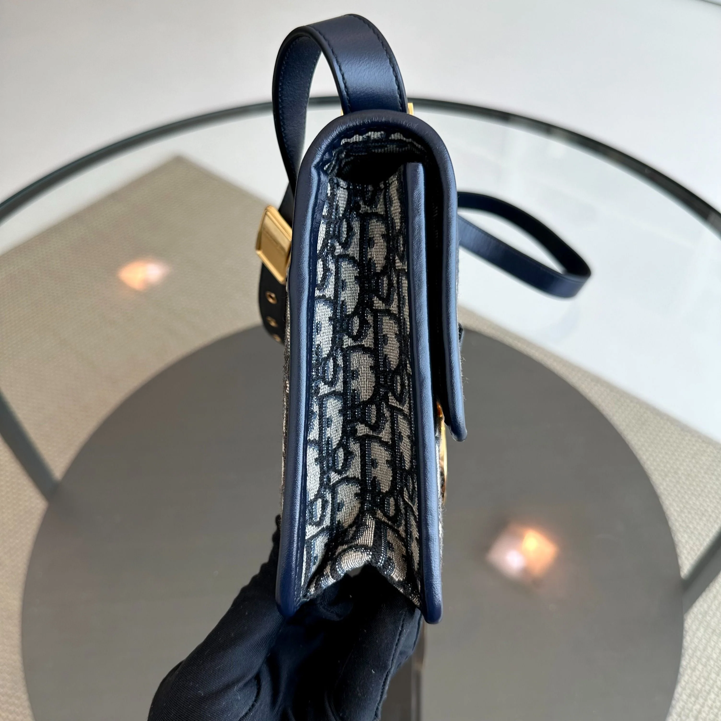 *Full Set, Receipt* Dior Montaigne 30 Oblique Canvas Blue Shoulder Bag GHW - Best Luxury Designers