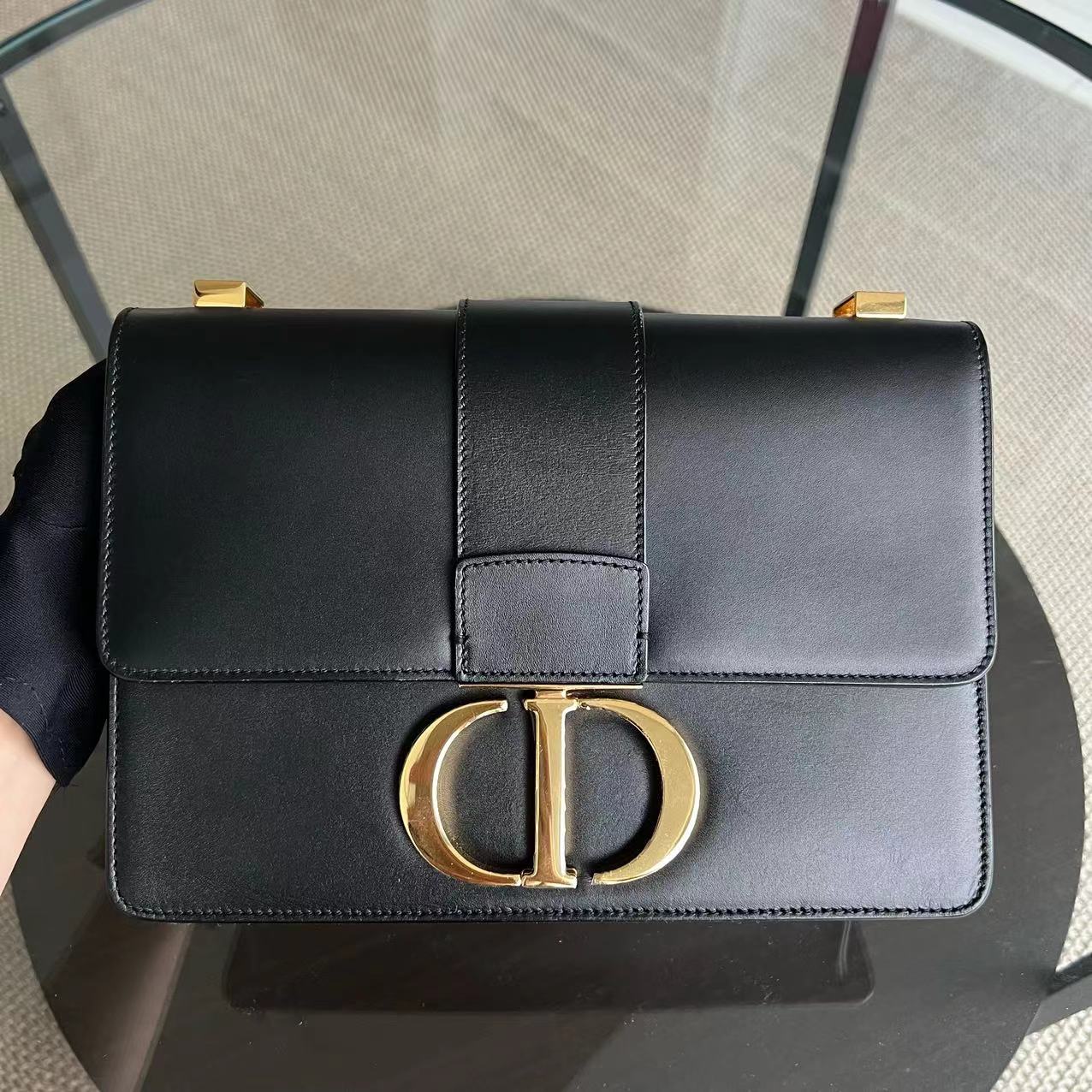 *Full Set Receipt* Dior Montaigne 30 Smooth Calfskin Black Golden Hardware - Best Luxury Designers