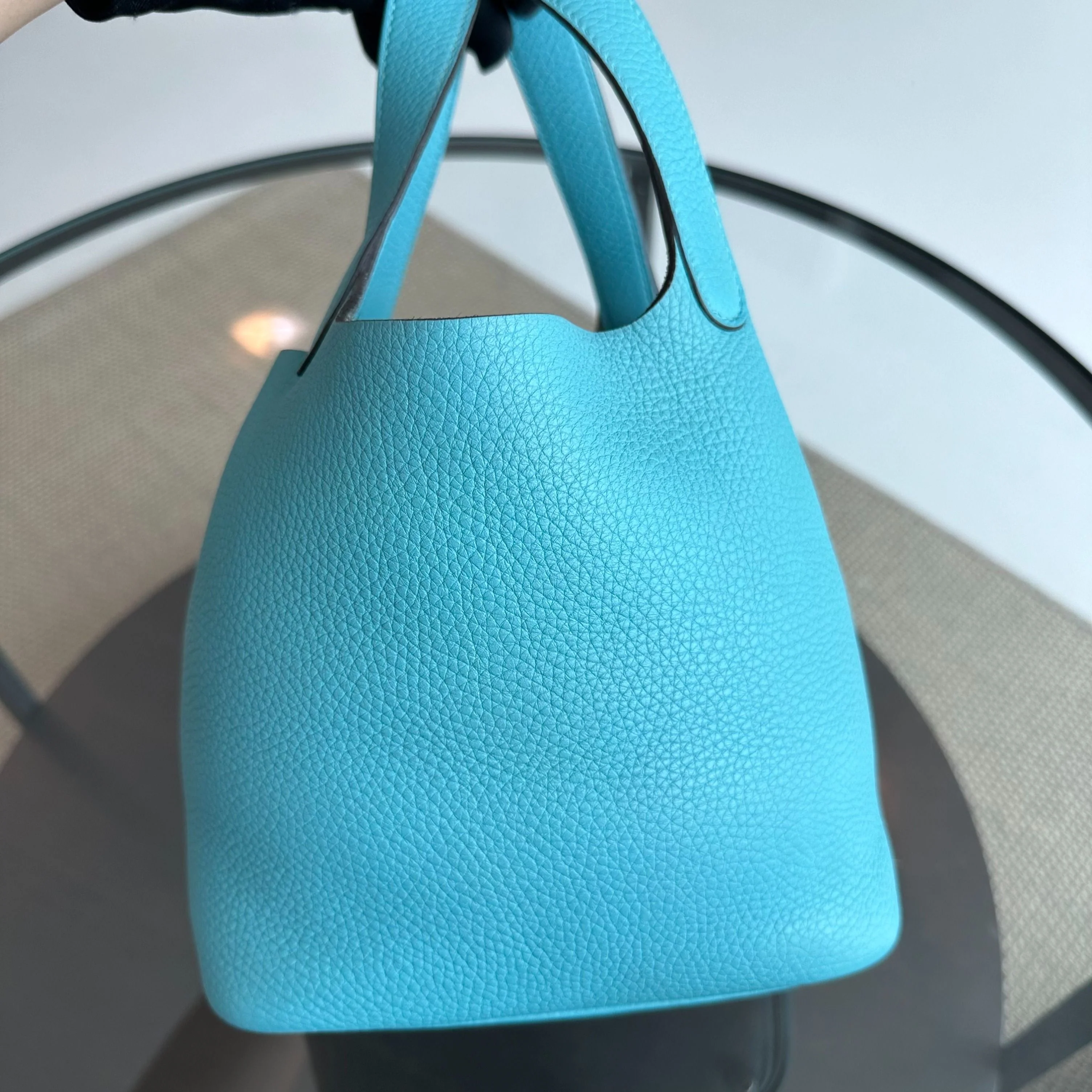 *Full Set, Receipt* Hermes Picotin 18 X Stamp Bleu Saint SHW - Best Luxury Designers