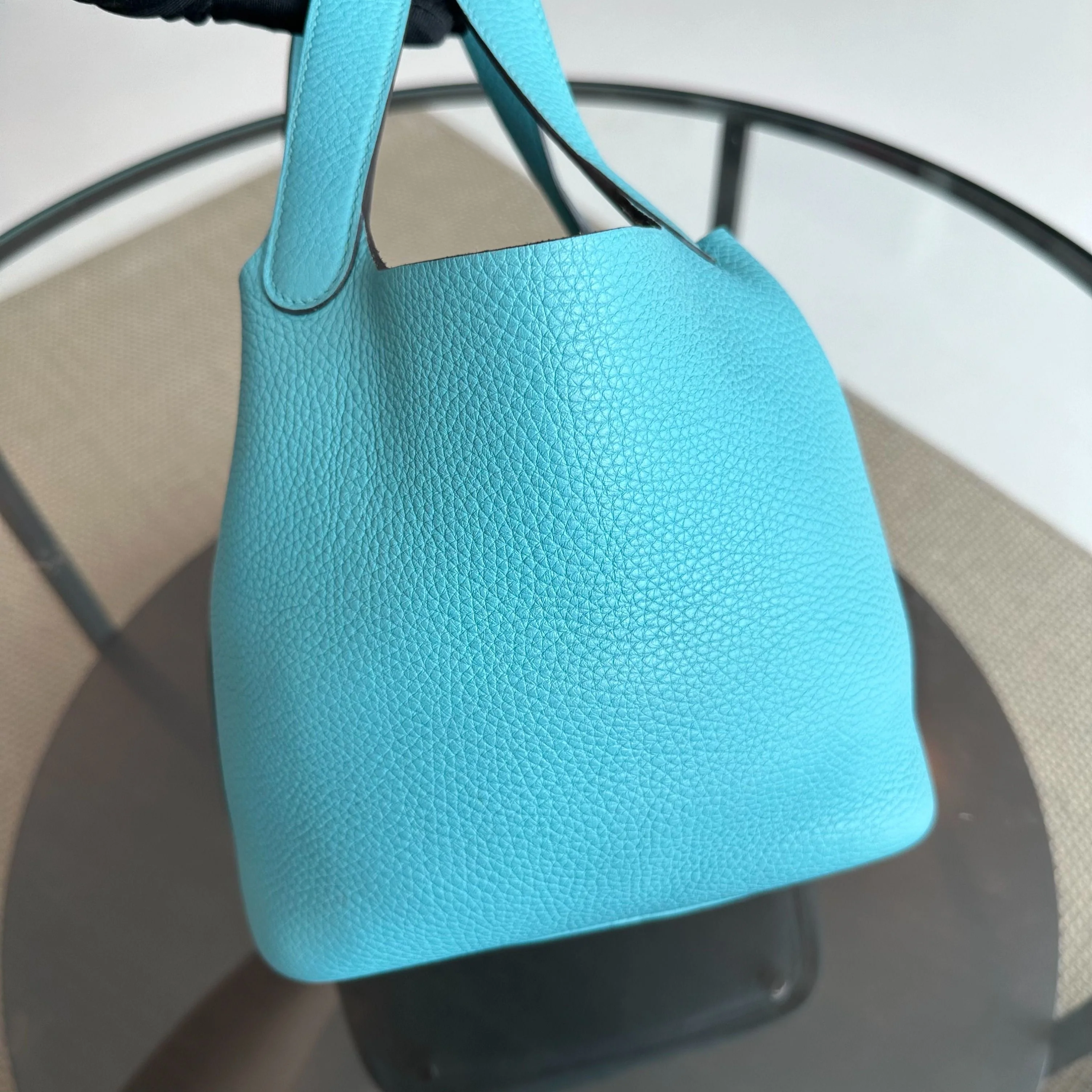 *Full Set, Receipt* Hermes Picotin 18 X Stamp Bleu Saint SHW - Best Luxury Designers