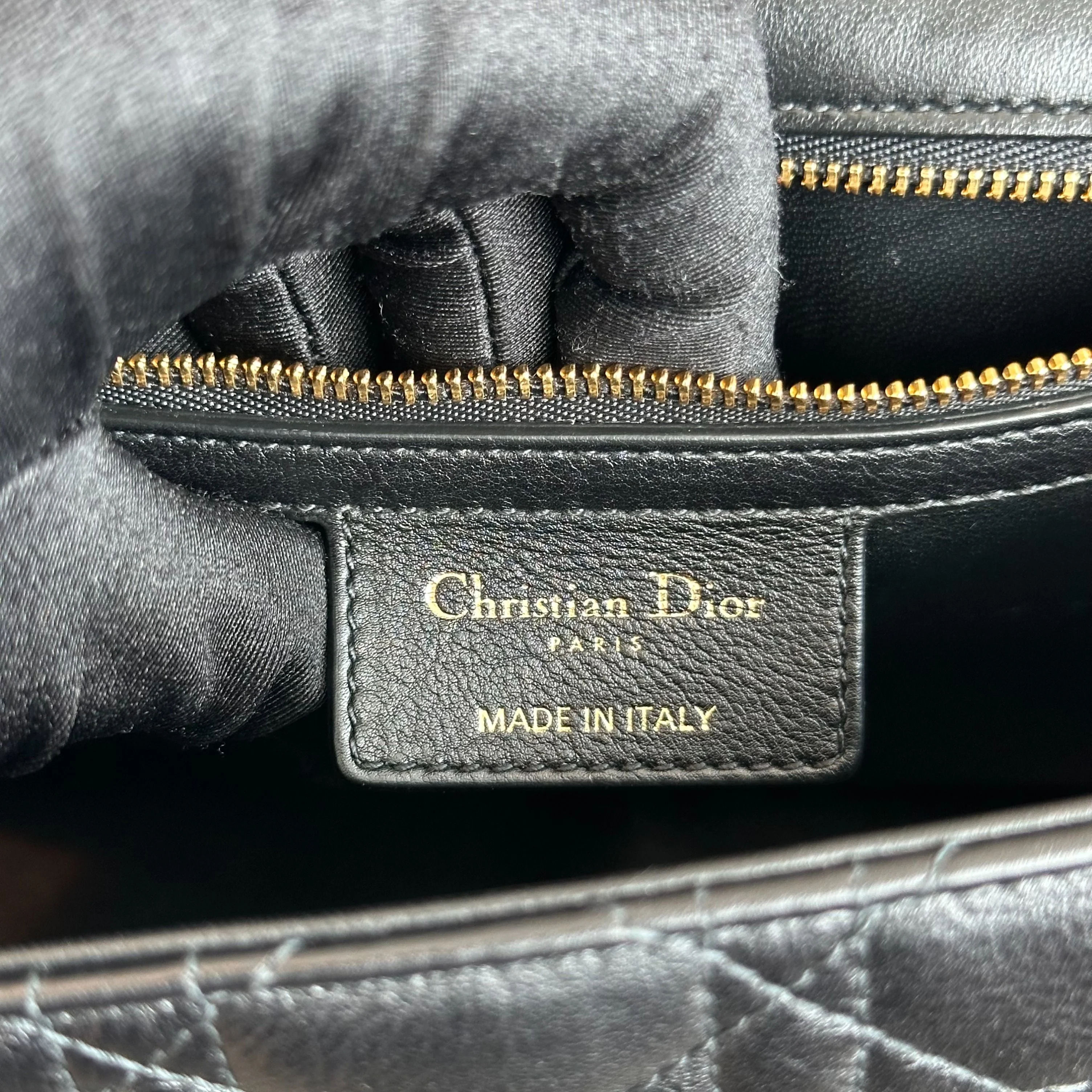 Dior Caro Large - Cannage Calfskin Black GHW