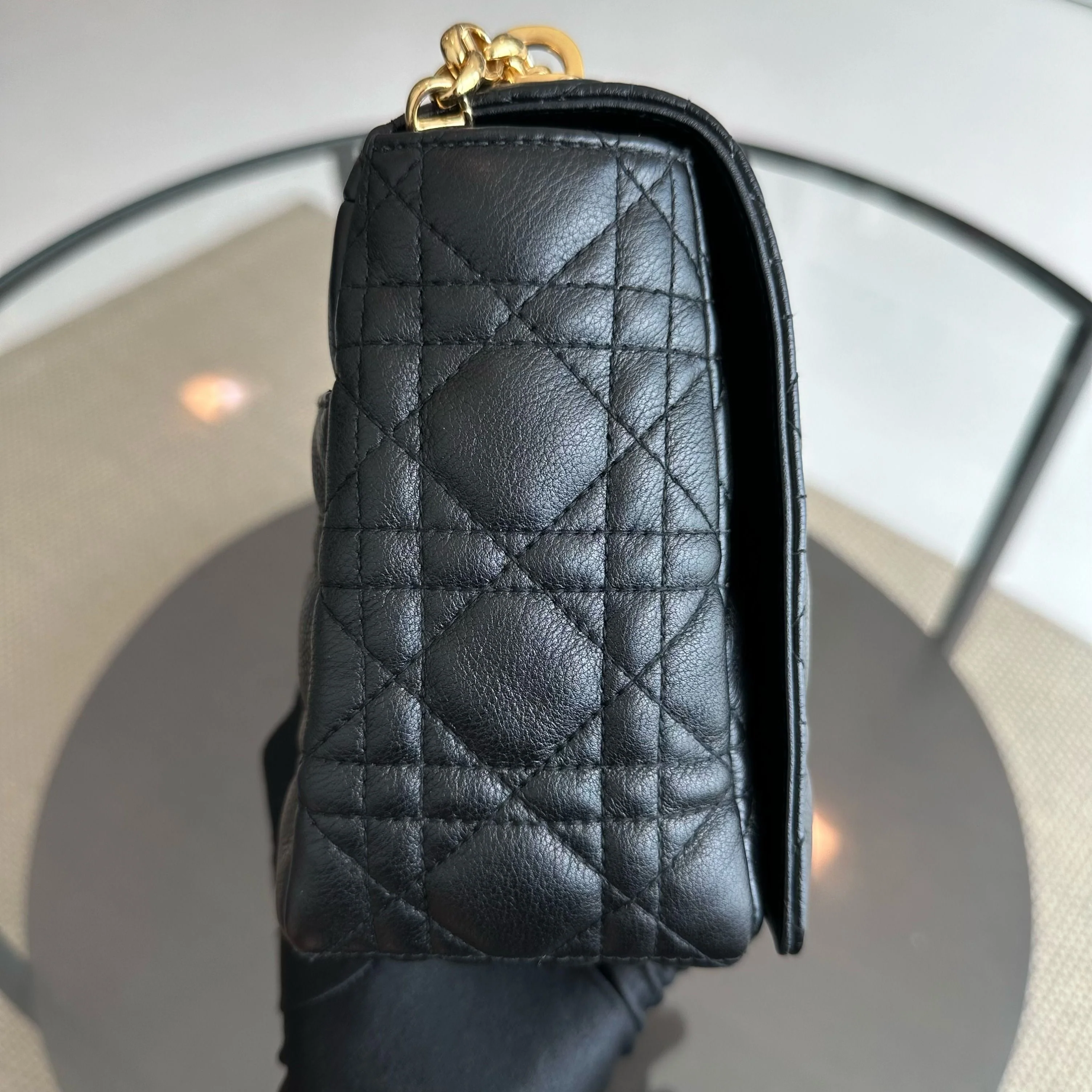 Dior Caro Large - Cannage Calfskin Black GHW