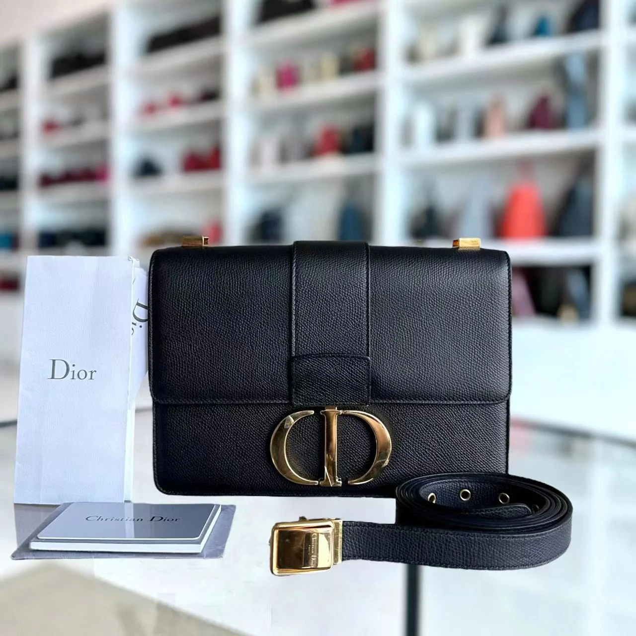 *Grained Calfskin, Full Set* Dior Montaigne 30 Grained Calfskin Black GHW - Best Luxury Designers
