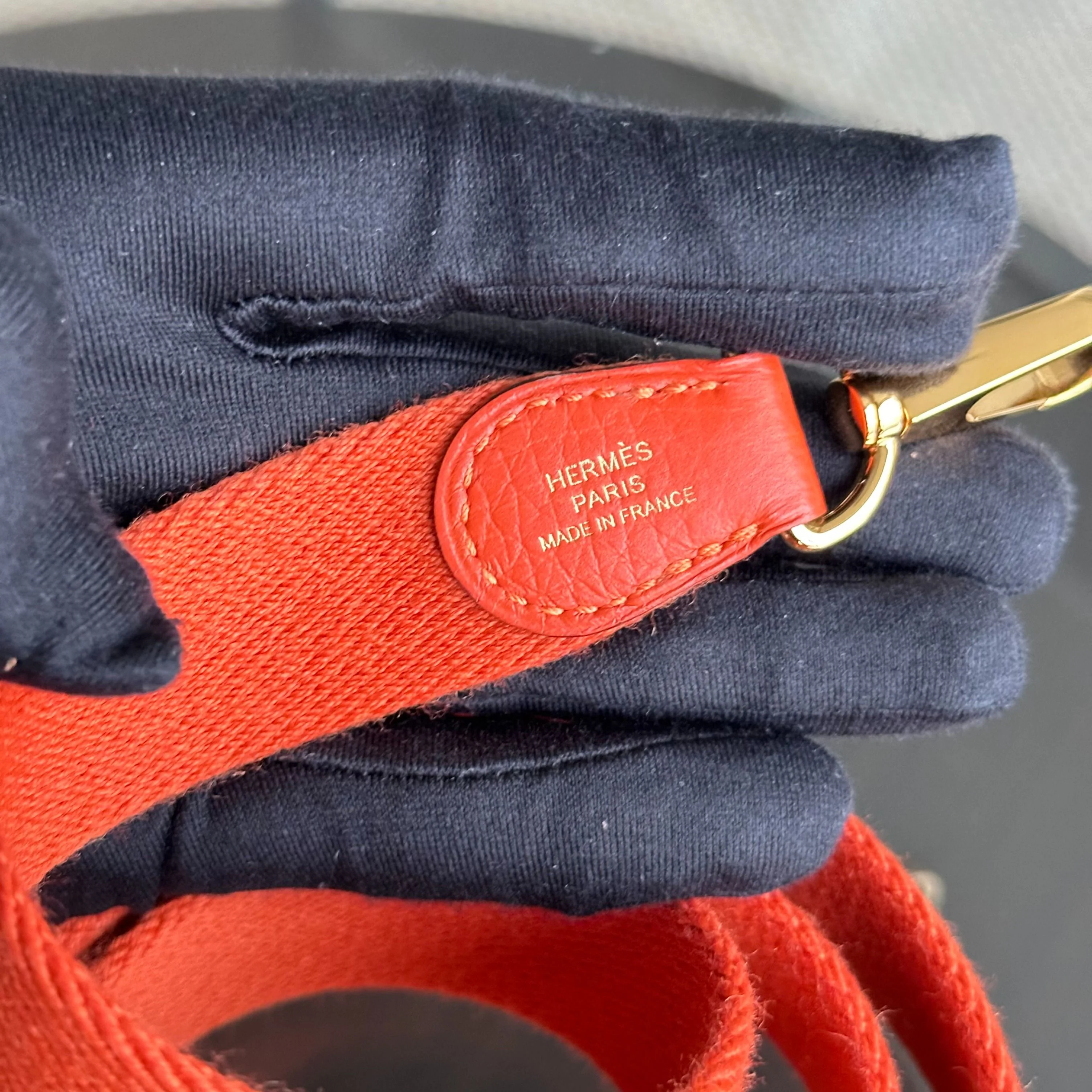 Hermes Mini Evelyn 16 Taurillon Clemence Stamp U Orange GHW - Best Luxury Designers