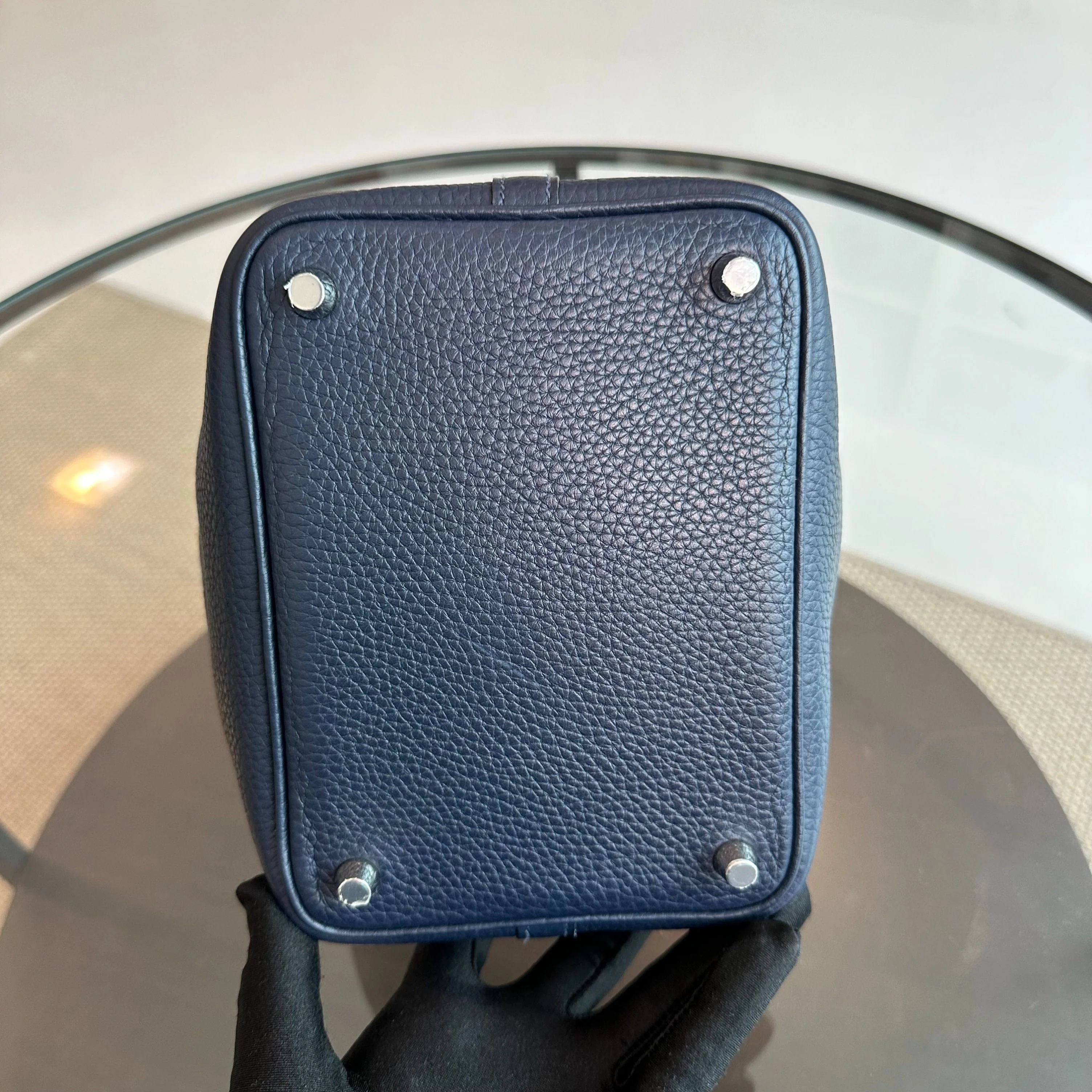 Hermes Picotin 18 X Stamp Dark Blue Taurillon Clemence SHW - Best Luxury Designers