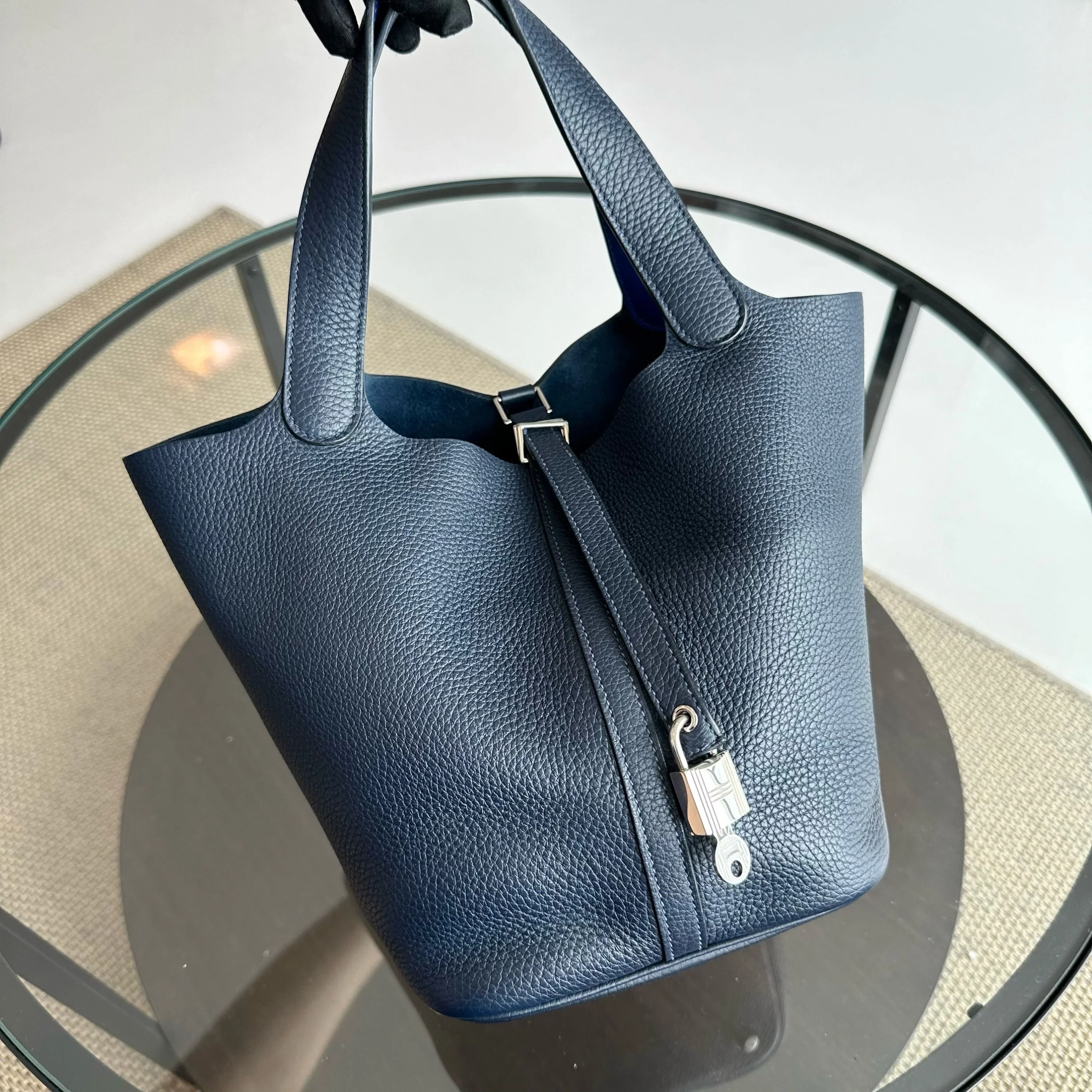Hermes Picotin 22 Clemence A Stamp 2017 Blue Nuit Bleu Two Tone - Best Luxury Designers