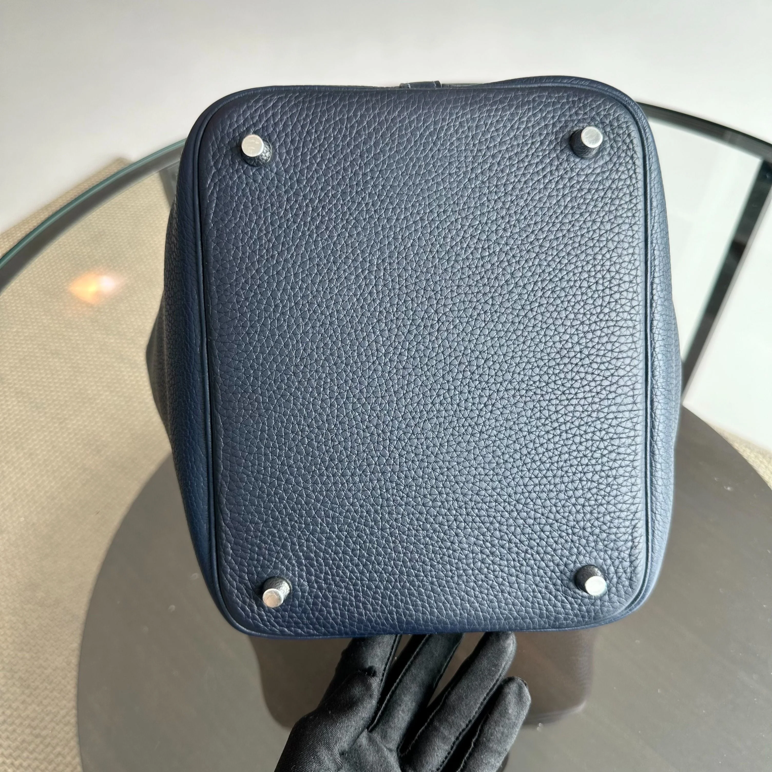 Hermes Picotin 22 Clemence A Stamp 2017 Blue Nuit Bleu Two Tone - Best Luxury Designers