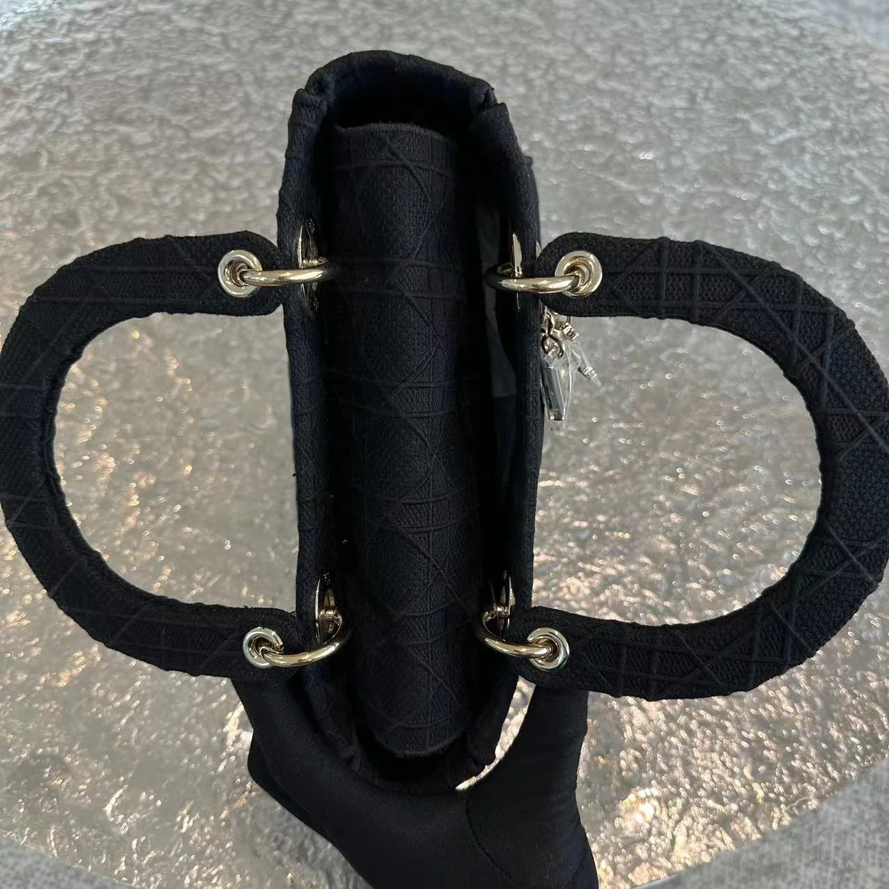 *Like New* Dior Lady D-Lite Black Cannage Embroidery D Lite Cross Body GHW - Best Luxury Designers