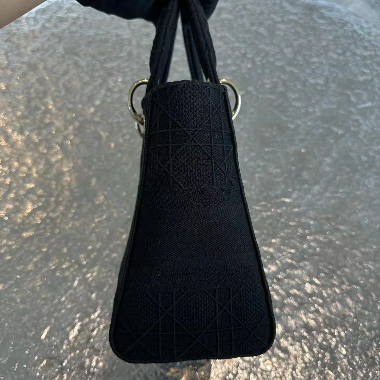 *Like New* Dior Lady D-Lite Black Cannage Embroidery D Lite Cross Body GHW - Best Luxury Designers