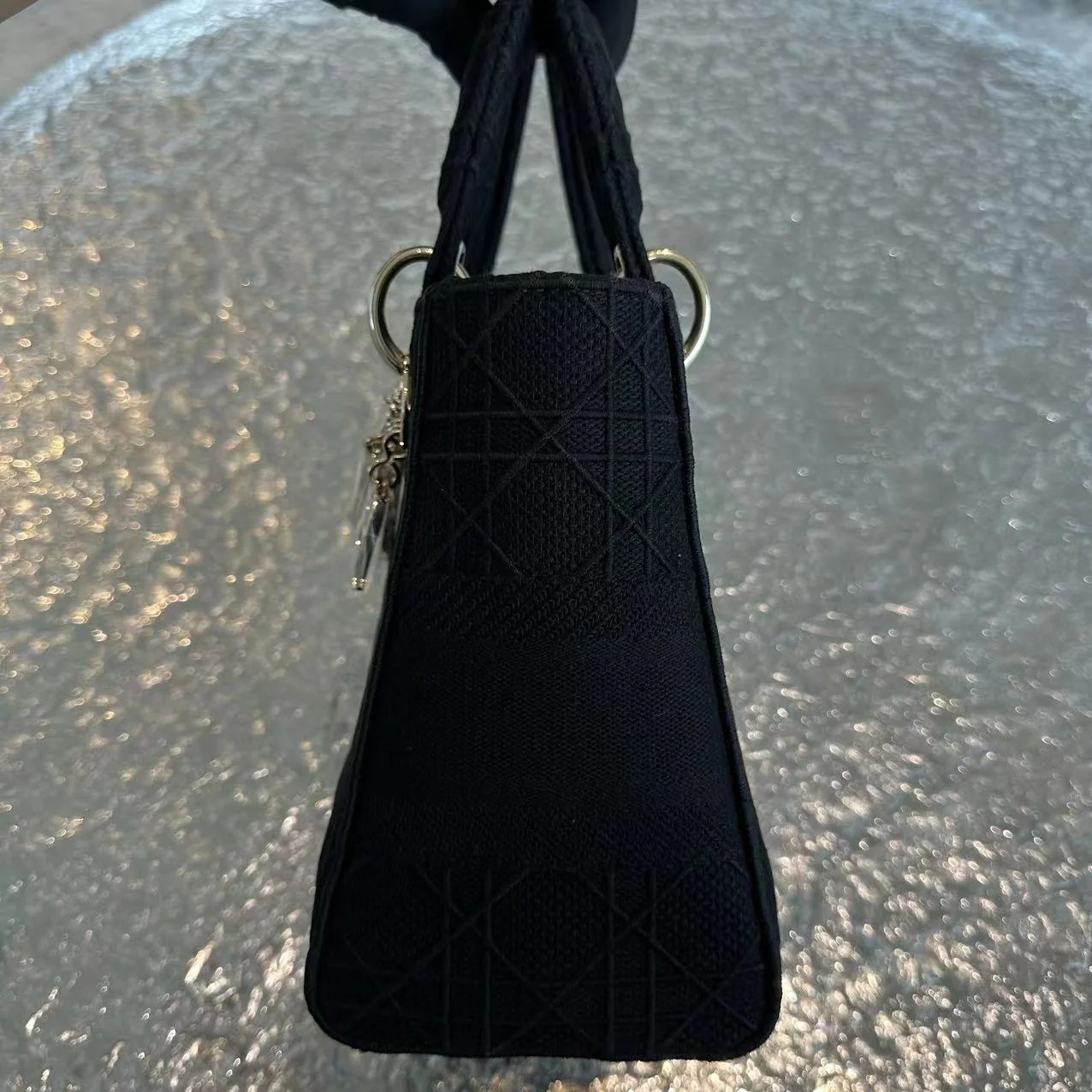 *Like New* Dior Lady D-Lite Black Cannage Embroidery D Lite Cross Body GHW - Best Luxury Designers