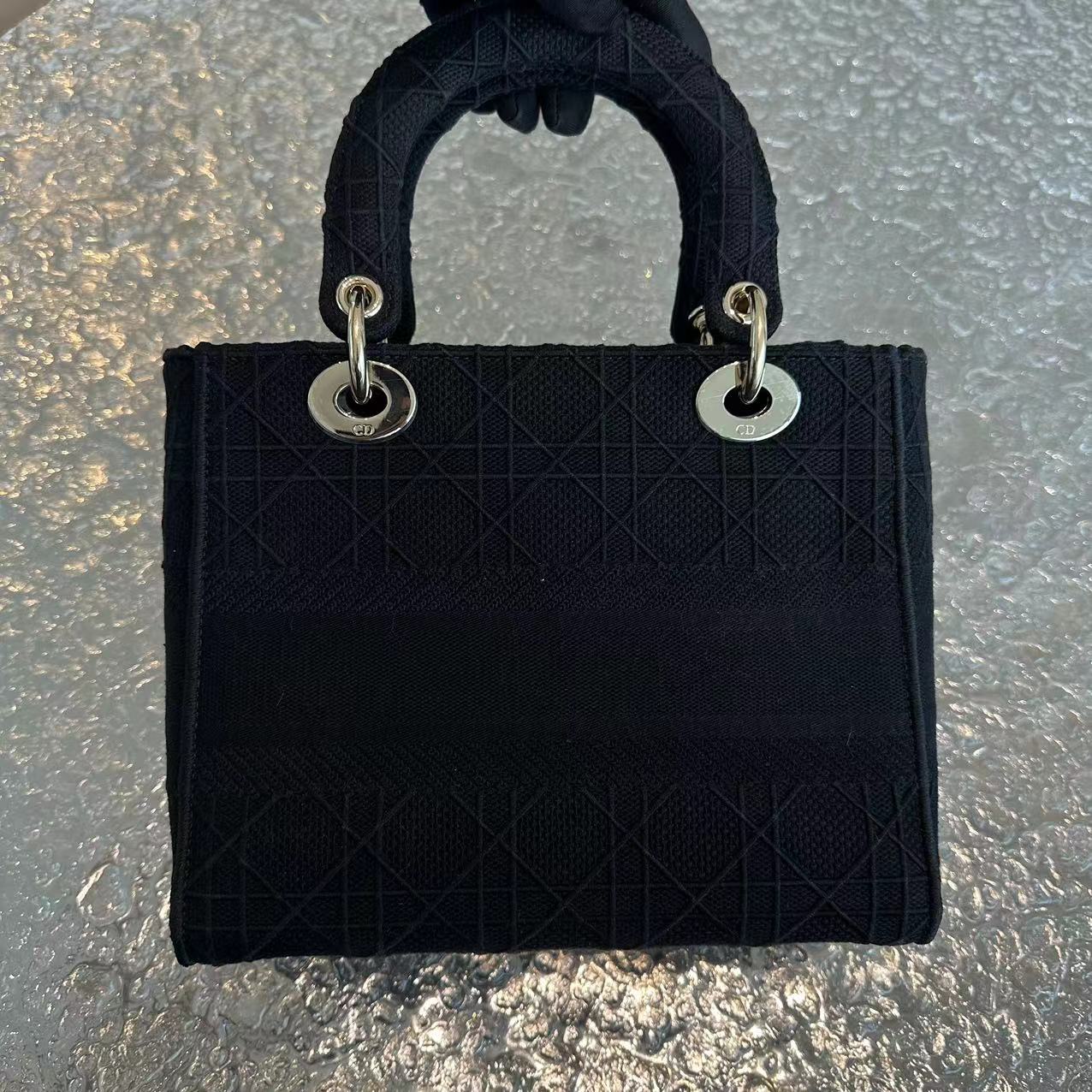 *Like New* Dior Lady D-Lite Black Cannage Embroidery D Lite Cross Body GHW - Best Luxury Designers
