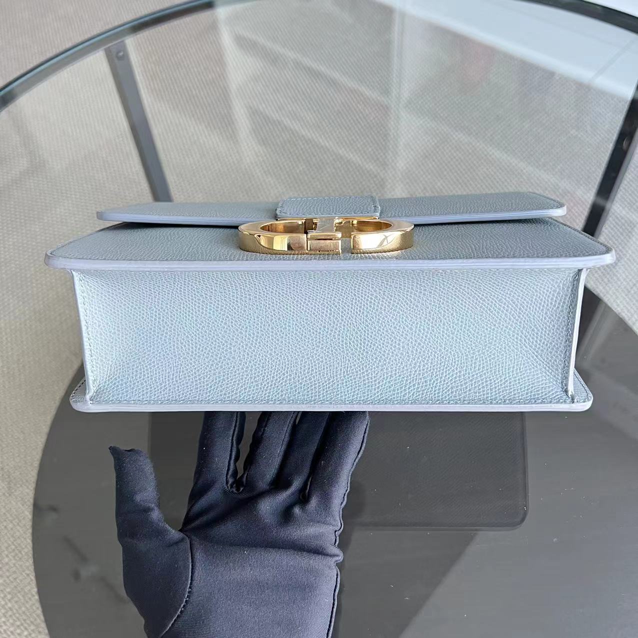 *Like New* Dior Montaigne 30 Grained Calfskin Haze Blue Golden Hardware - Best Luxury Designers