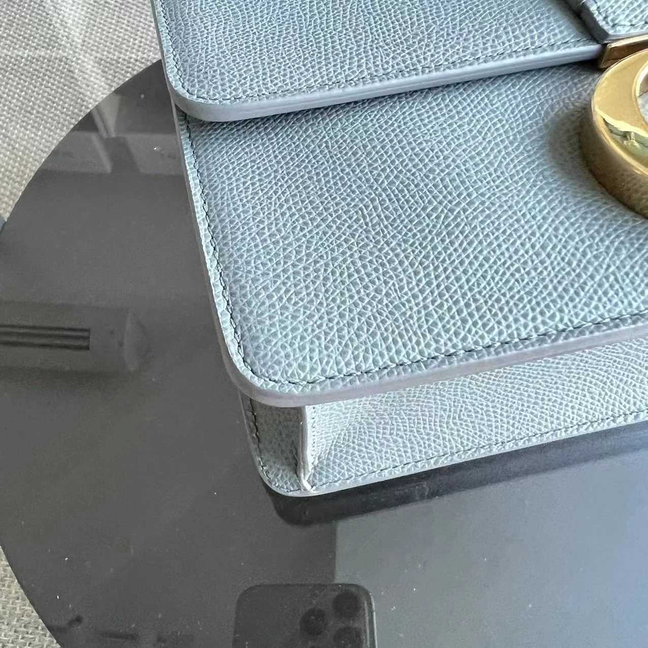 *Like New* Dior Montaigne 30 Grained Calfskin Haze Blue Golden Hardware - Best Luxury Designers