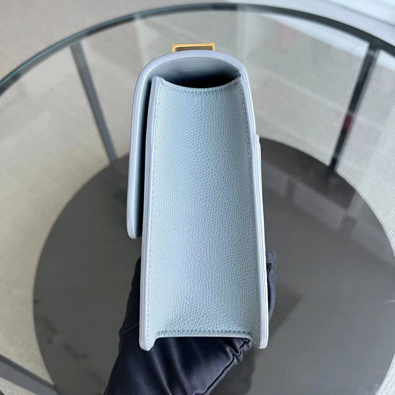 *Like New* Dior Montaigne 30 Grained Calfskin Haze Blue Golden Hardware - Best Luxury Designers