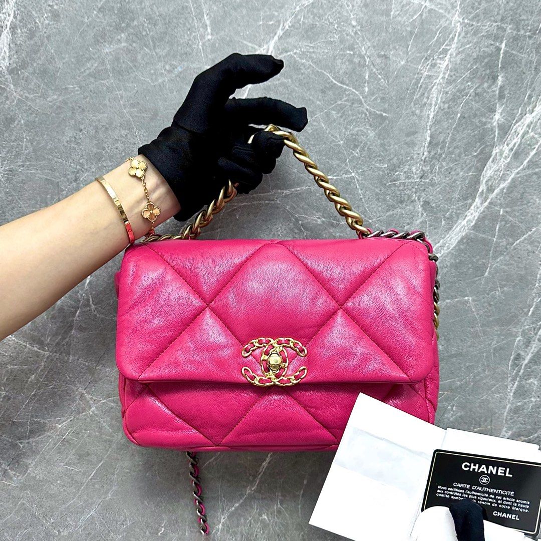 *Like New Full Set* Chanel C19 Small Goatskin Hot Pink GHW No 29 - Best Luxury Designers