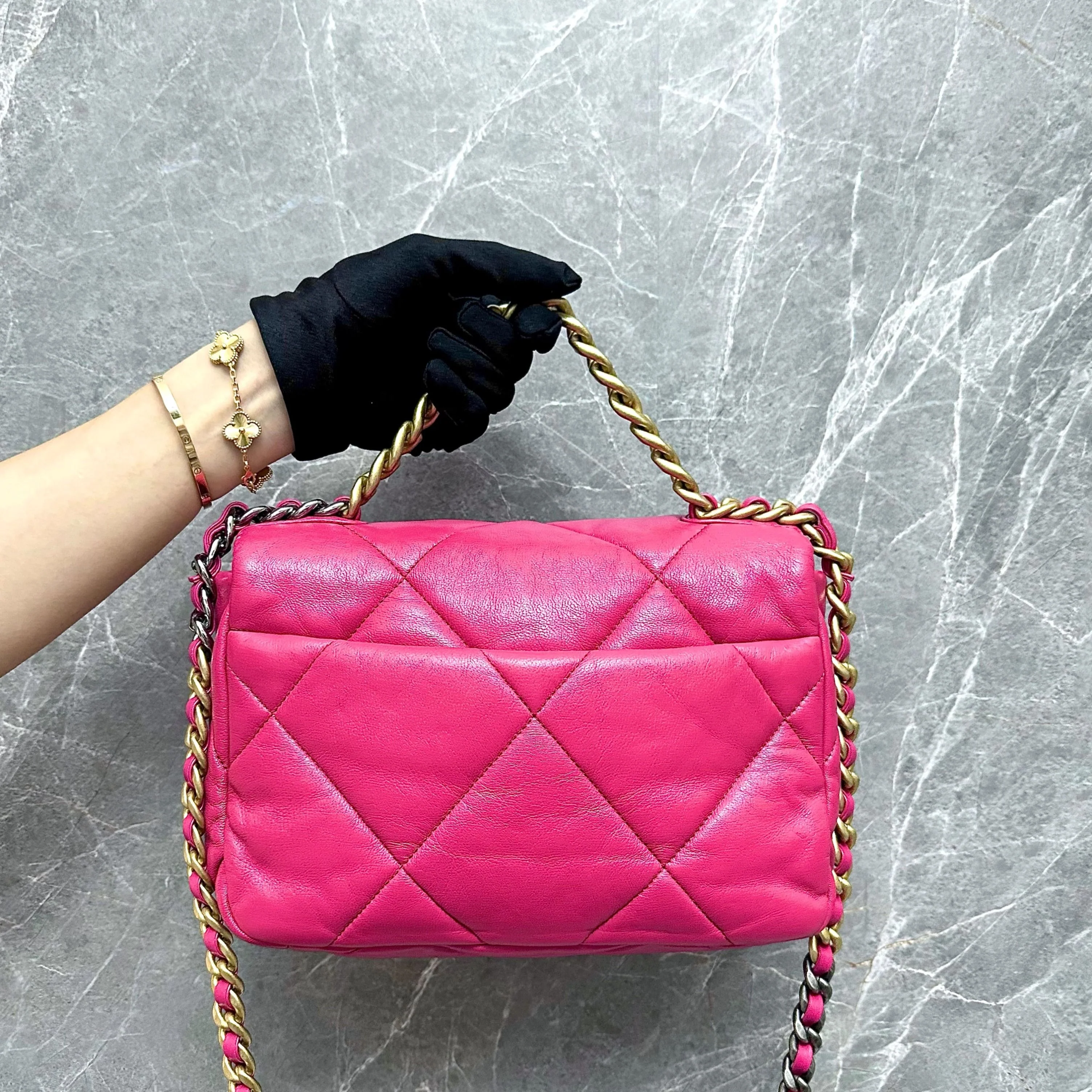 *Like New Full Set* Chanel C19 Small Goatskin Hot Pink GHW No 29 - Best Luxury Designers