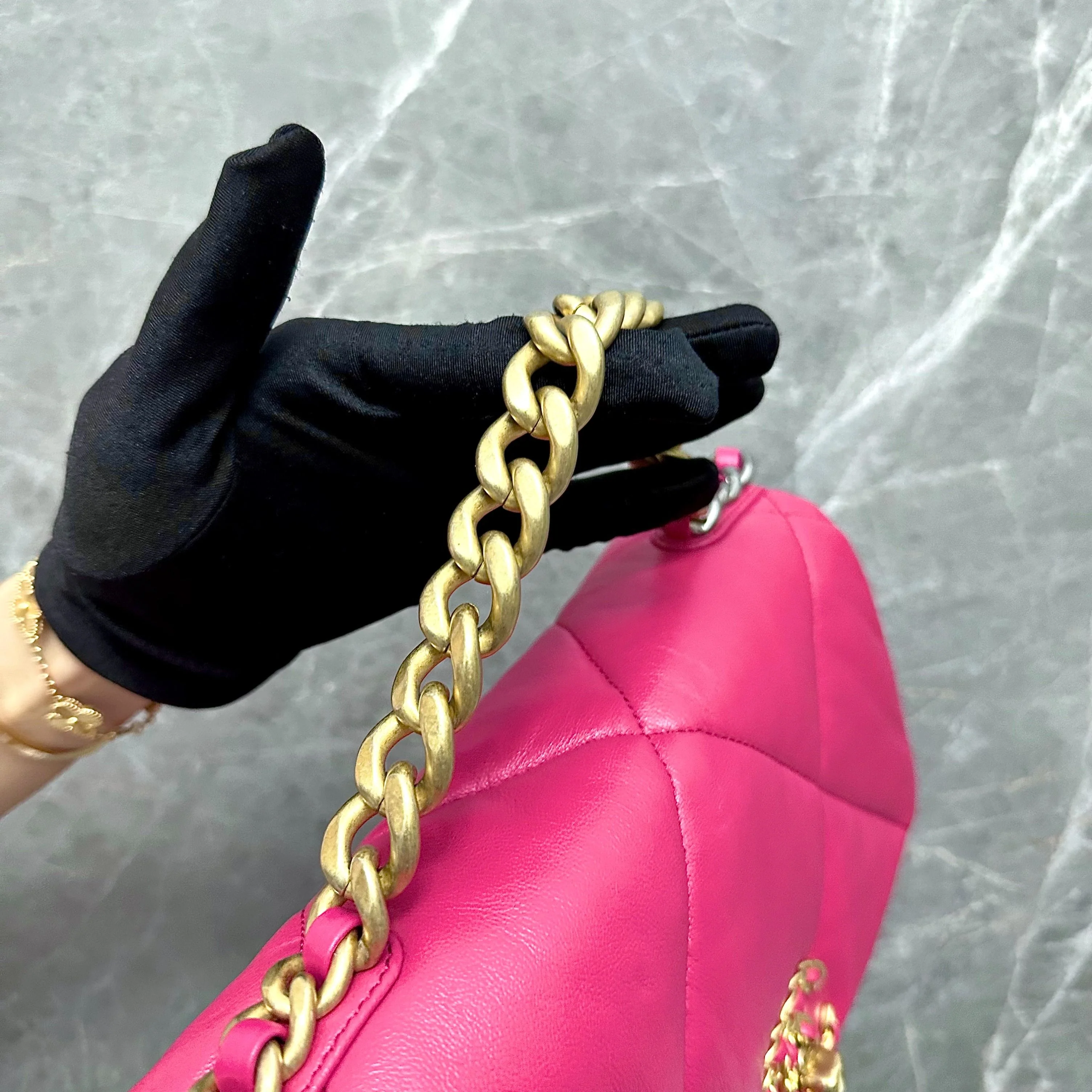 *Like New Full Set* Chanel C19 Small Goatskin Hot Pink GHW No 29 - Best Luxury Designers