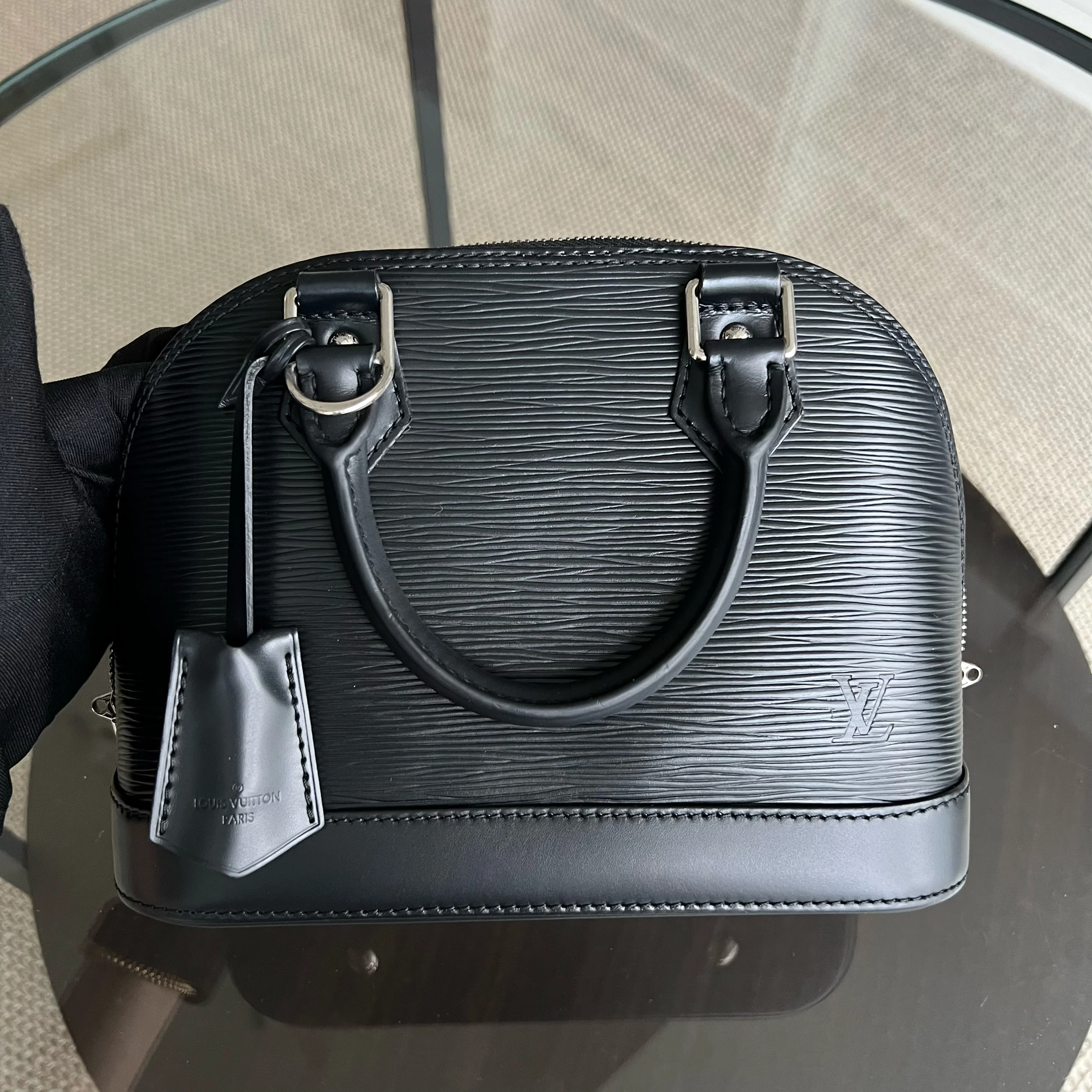 LV Alma BB EPI Leather Noir Black Silver Hardware Louis Vuitton - Best Luxury Designers