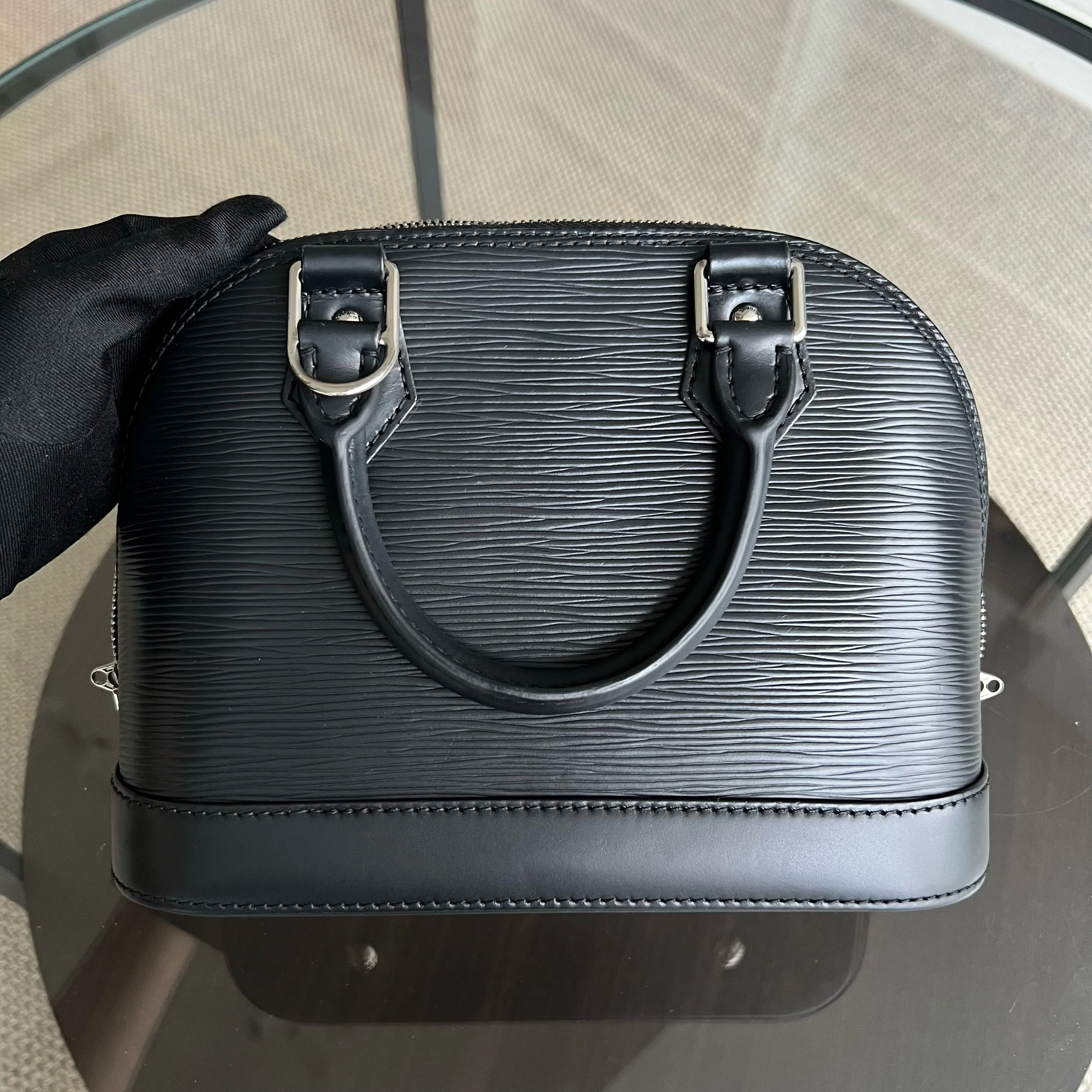 LV Alma BB EPI Leather Noir Black Silver Hardware Louis Vuitton - Best Luxury Designers