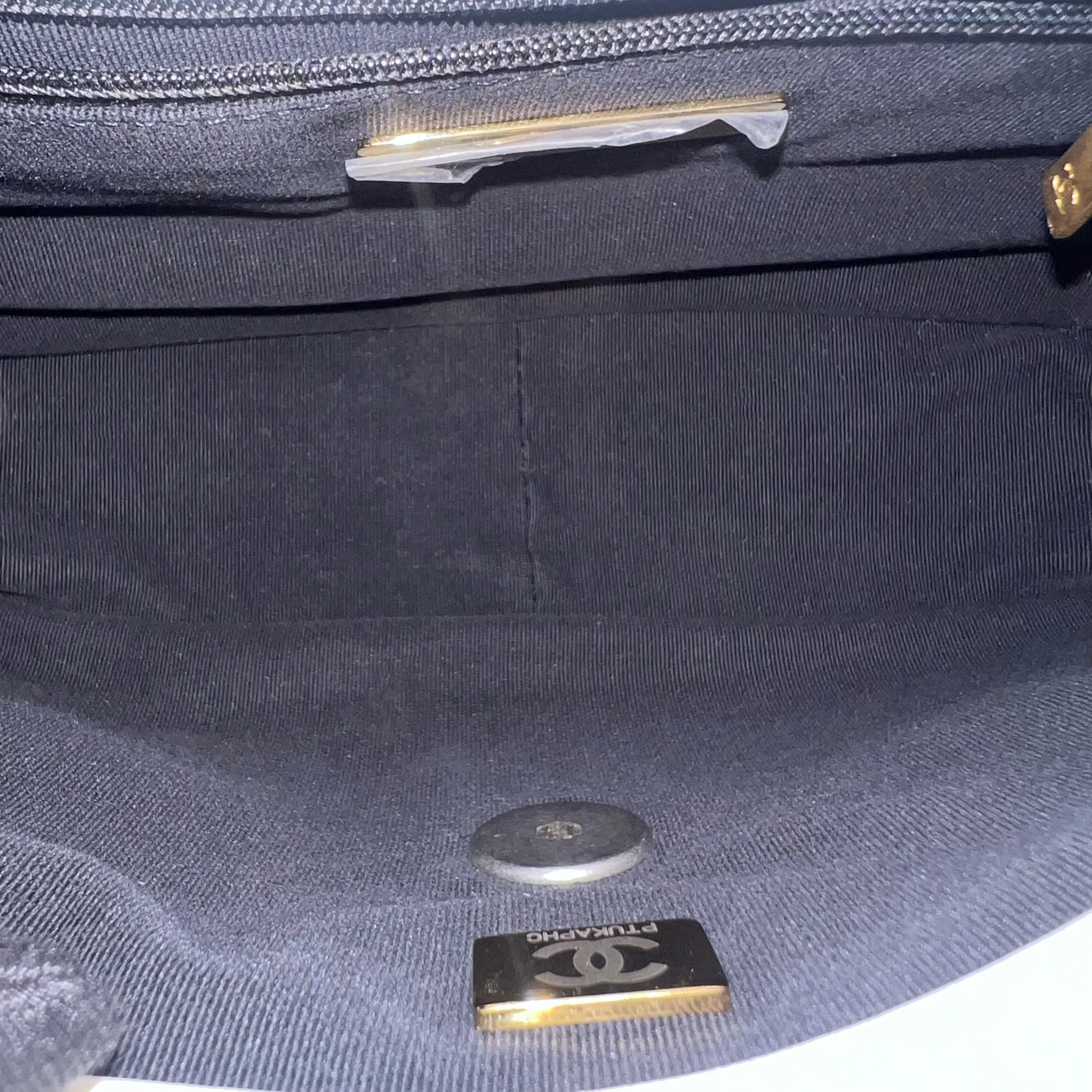 *Microchip* Chanel C19 Small 19 Bag Quilted Goatskin Two-Tone Hardware Microchipped - Best Luxury Designers